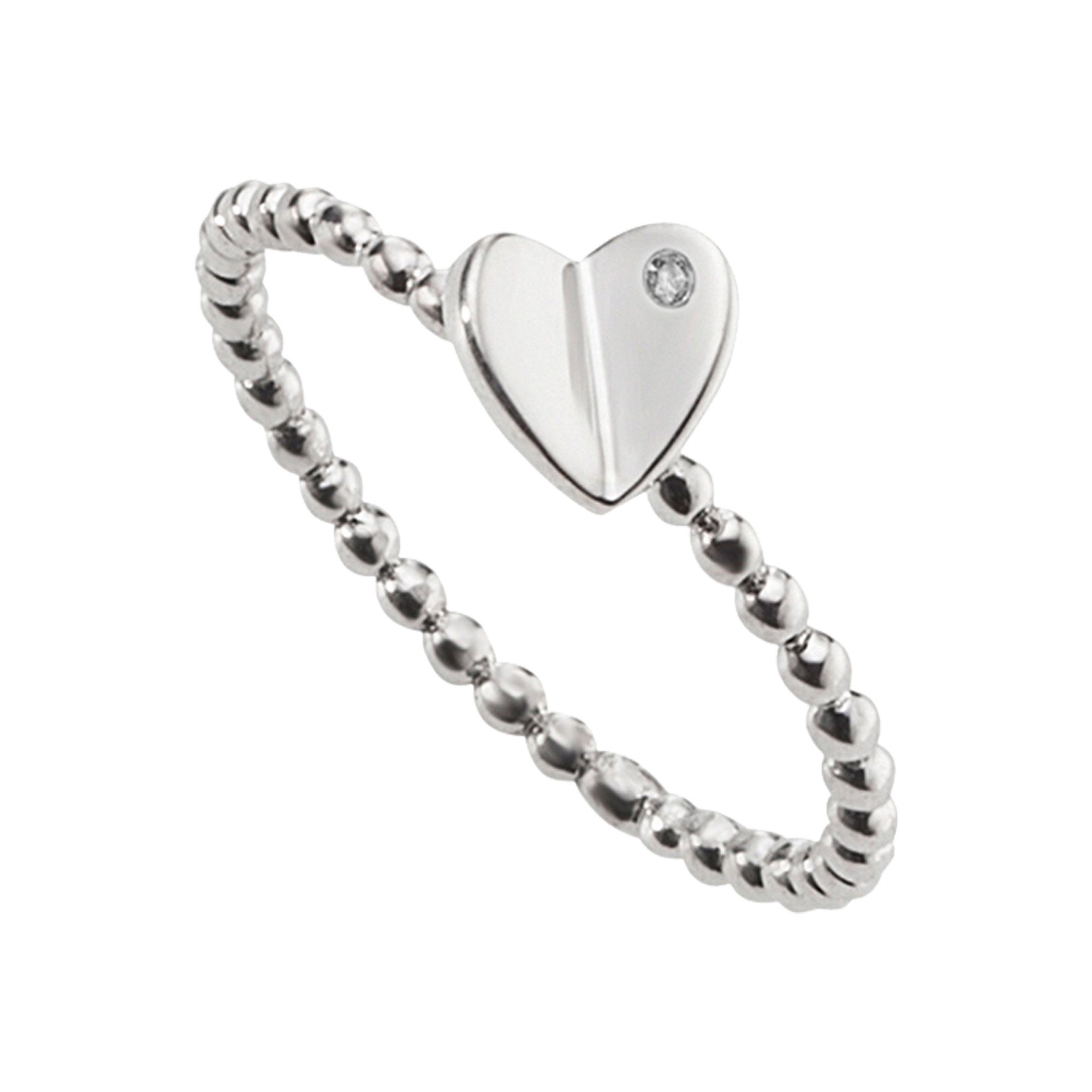 CAÏ Fingerring 925/- Sterling Silber heart Zirkonia