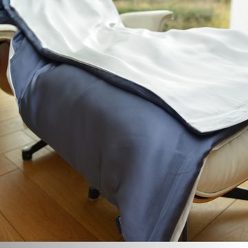 Bettbezug Seiden-Bettbezug aus Maulbeerseide, Blue & White, orignee, hypoallergen und schlaffördernd