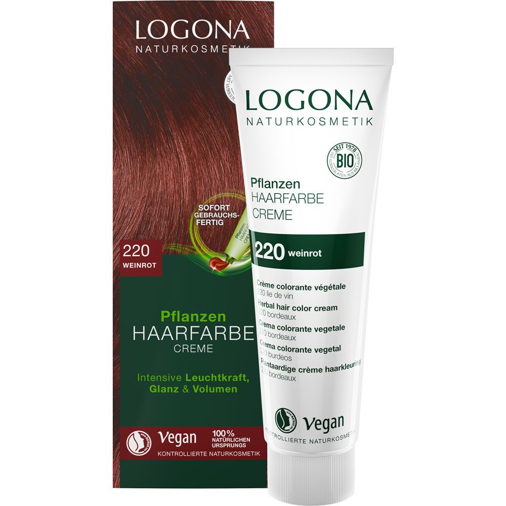 LOGONA Haarfarbe Pflanzen Creme weinrot, 150 ml