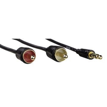 Hama Flexi-Slim Audio Adapter-Kabel AUX vergoldet 1,5m Audio-Kabel, 3,5-mm-Klinke, RCA-Stecker, Keine (150 cm), Dünnes Kabel Platzsparend 3,5mm Klinken-Stecker auf 2x RCA Cinch