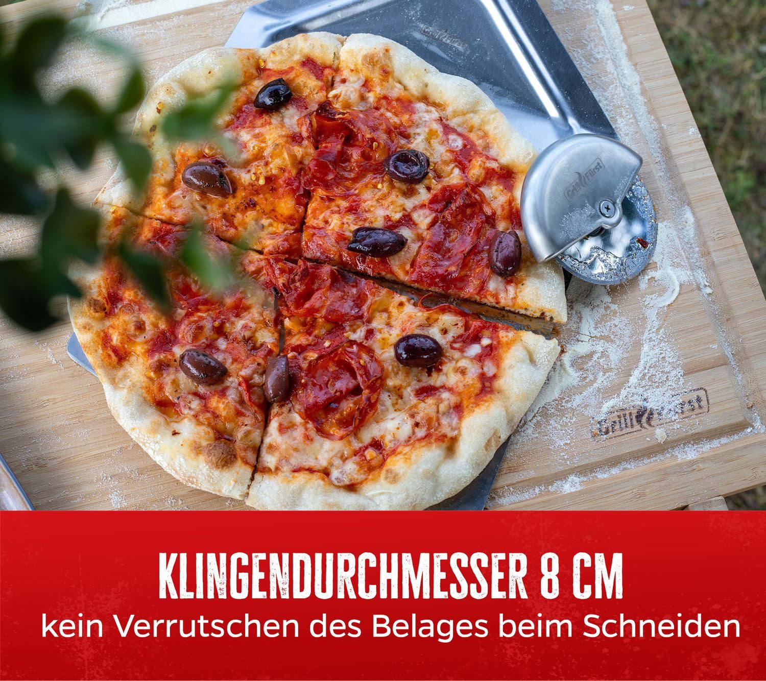Grillfürst Aromaplanke Grillfürst Pizzaschneider / Pizzarad Edelstahl 10cm