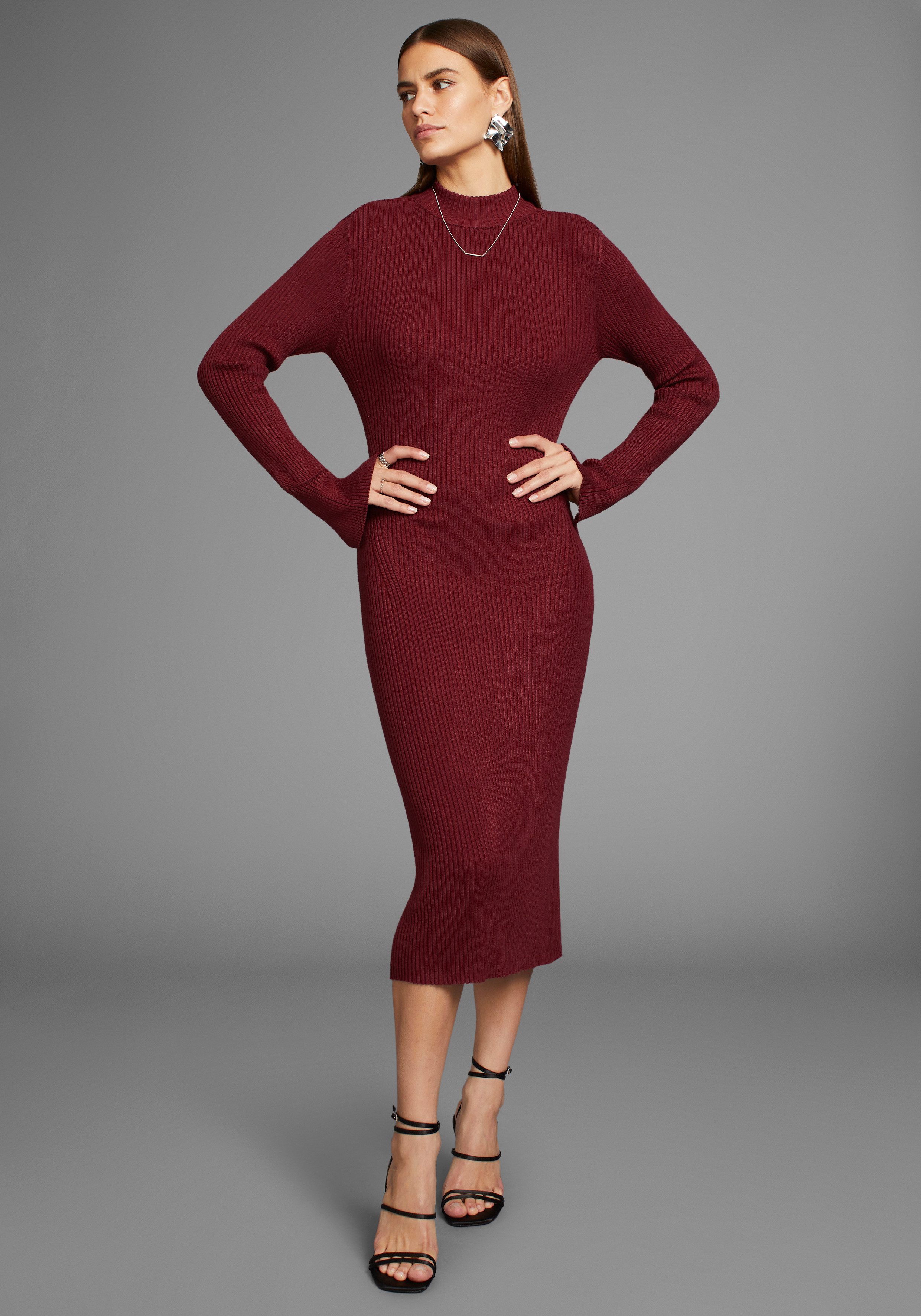 HECHTER PARIS Strickkleid wadenlang, elegant, aus Viskosemischung, Langarm günstig online kaufen