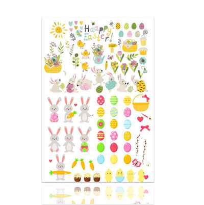 Hey!Easter® Sticker 2x Aufkleber Ostern Sticker mit 50 Motiven zum bekleben von Ostereier, (Set 2-tlg), 2x 50 verschiedene Motive
