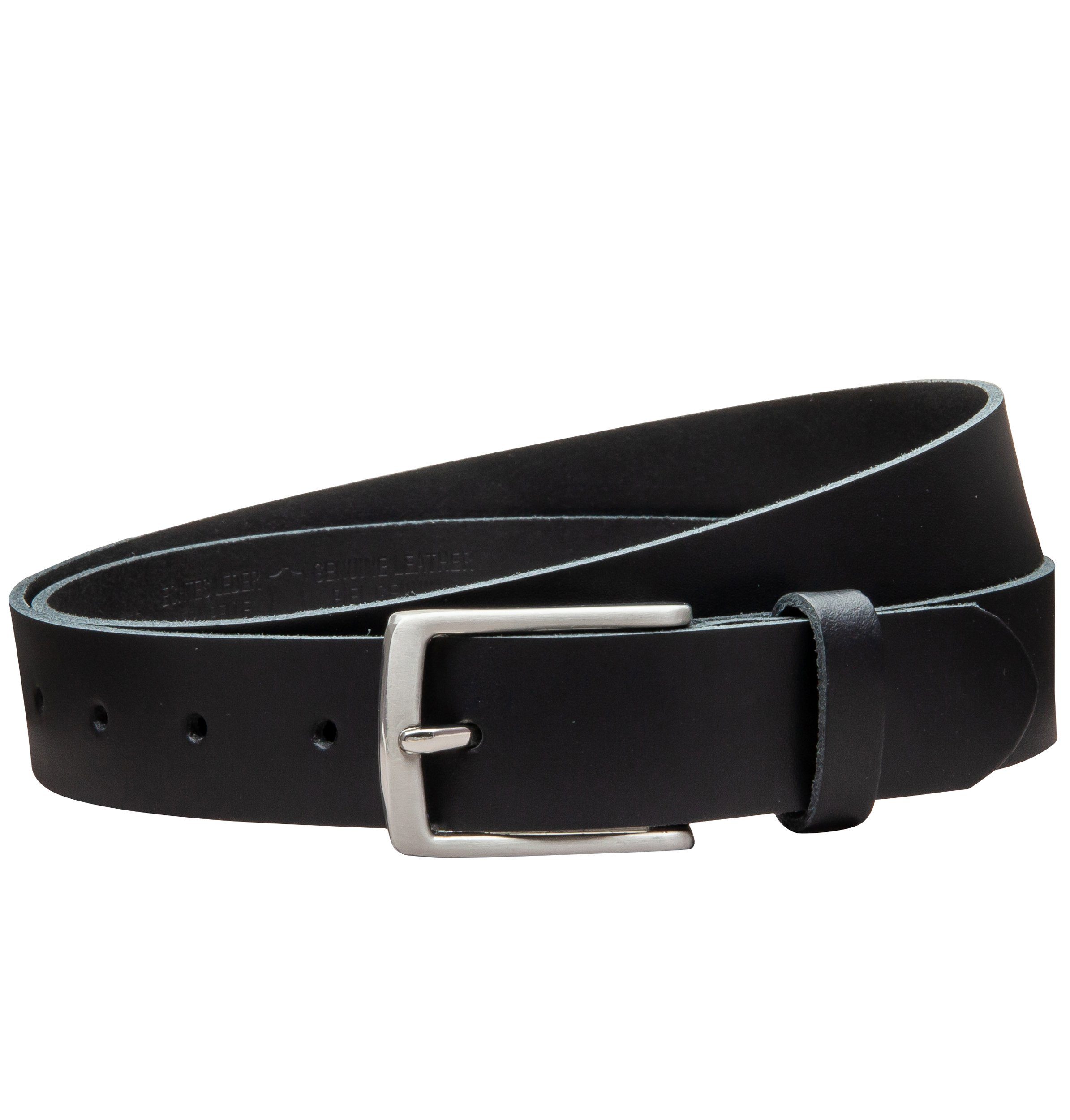 COLOGNEBELT Ledergürtel OM311-SL-Schwarz MADE IN GERMANY, Schwarz Kürzbar, günstig online kaufen