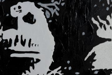 KUNSTLOFT Gemälde Banksy's Banana Joy 100x75 cm, Leinwandbild 100% HANDGEMALT Wandbild Wohnzimmer