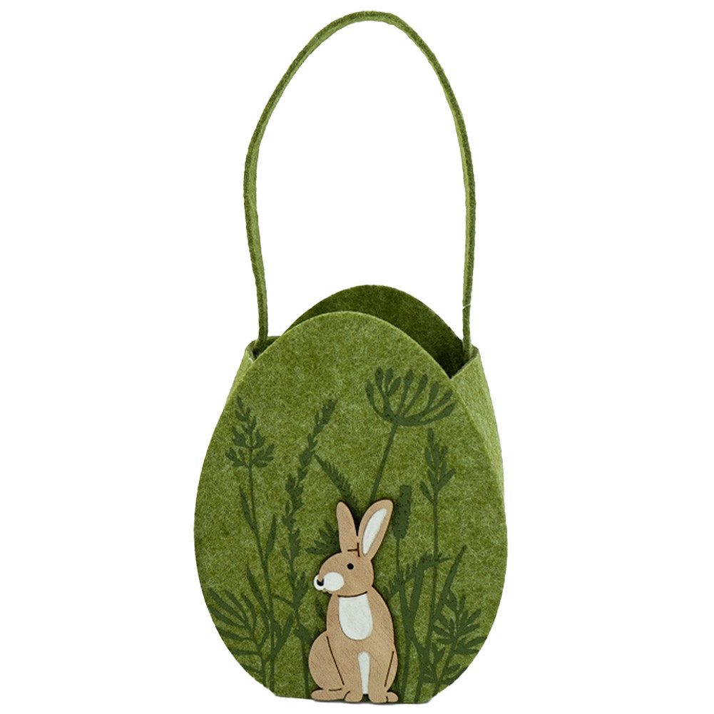 NOOR LIVING Dekoobjekt Osterdeko - Osterdekoration Kleine Tasche für Ostergeschenke (Osterkörbchen aus Filz, zum Ostereier sammeln oder Dekorieren), für ein bezauberndes Osterfest