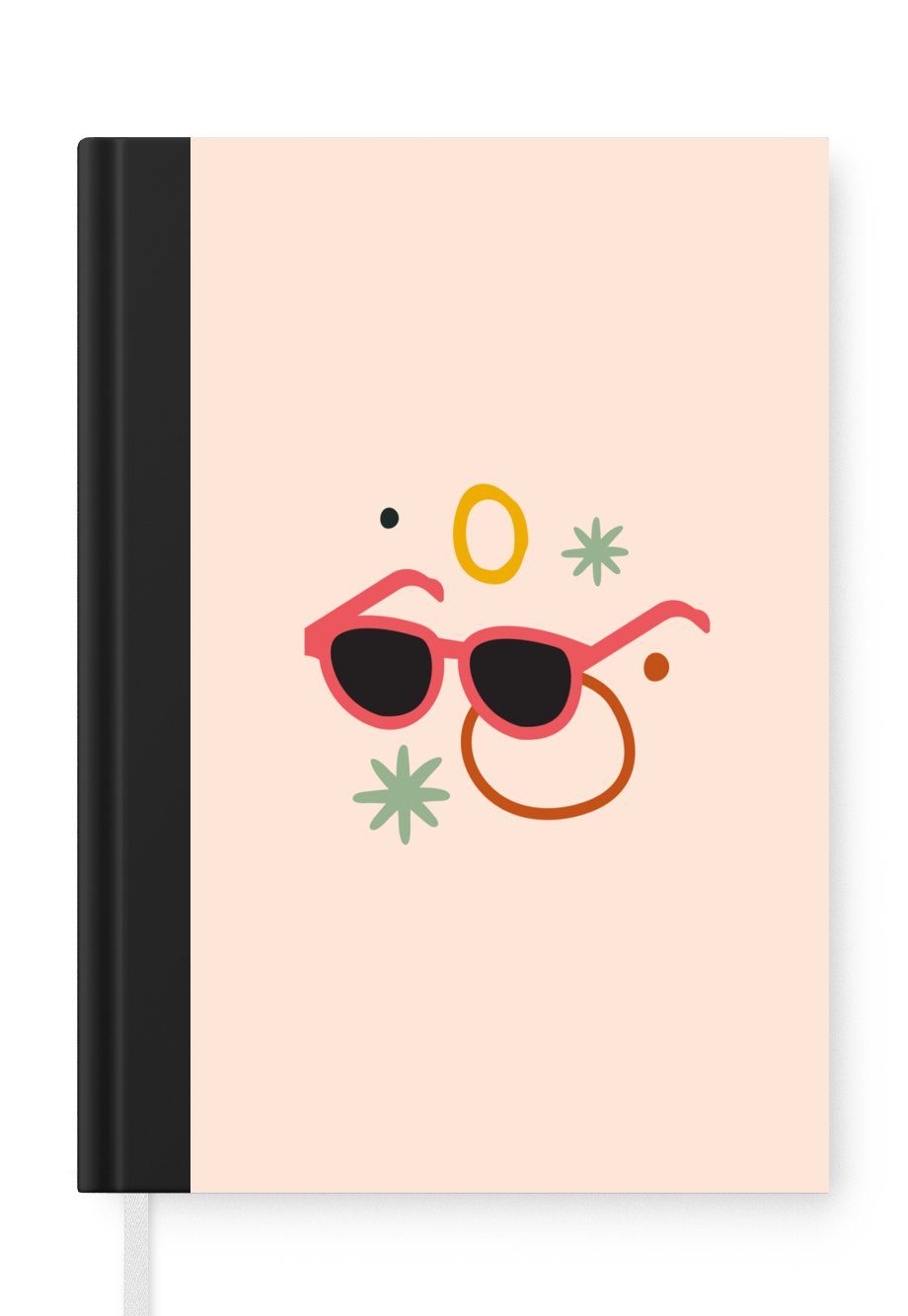 MuchoWow Notizbuch Sonnenbrillen - Sommer - Sterne, Notebook, Notizblock a5, Tagebuch, Journal Liniert