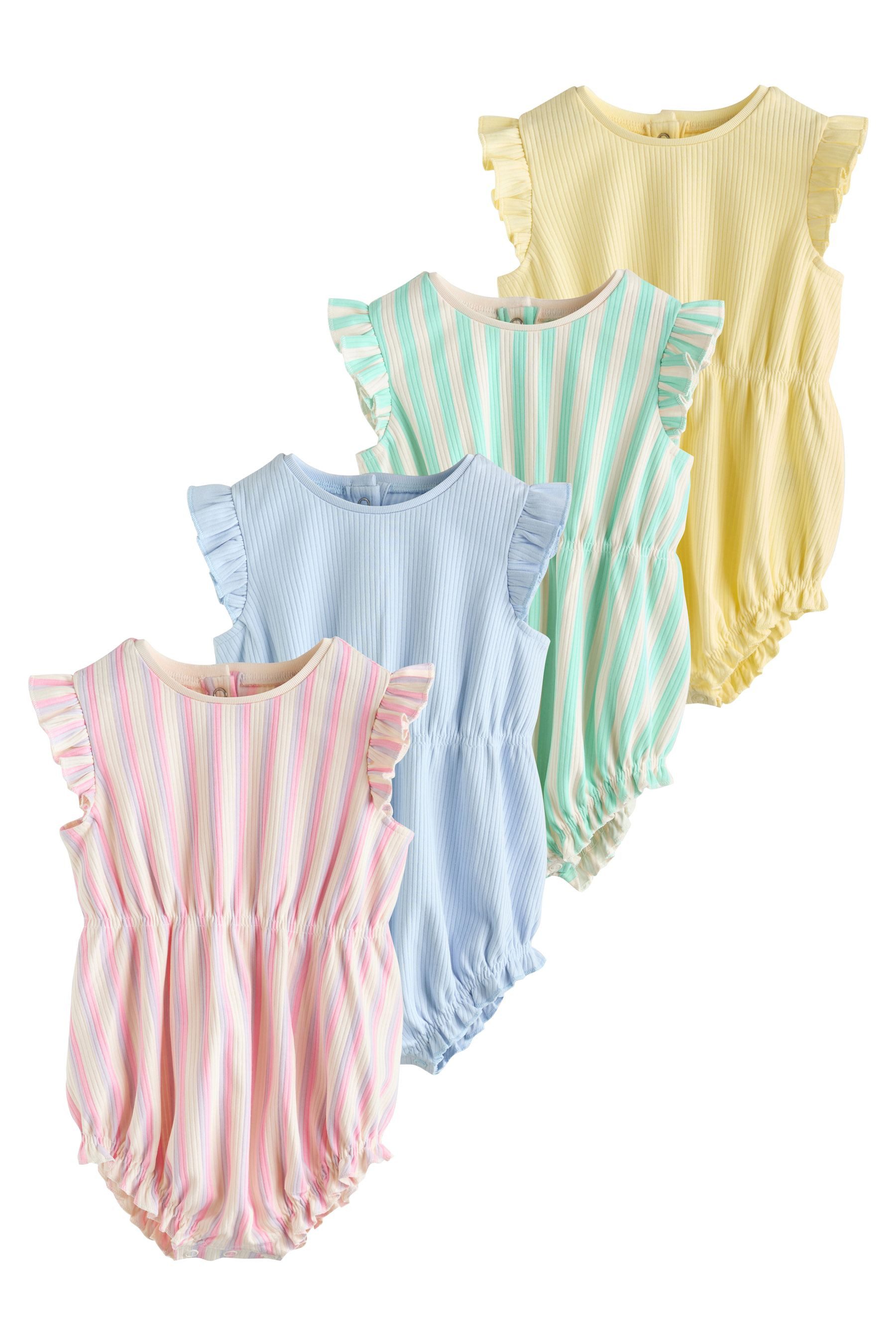 Next Strampler 4er-Pack Baby-Strampler mit gerüschter Schulter (4-tlg)