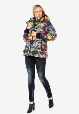 Cipo & Baxx Steppjacke mit buntem Allover-Print