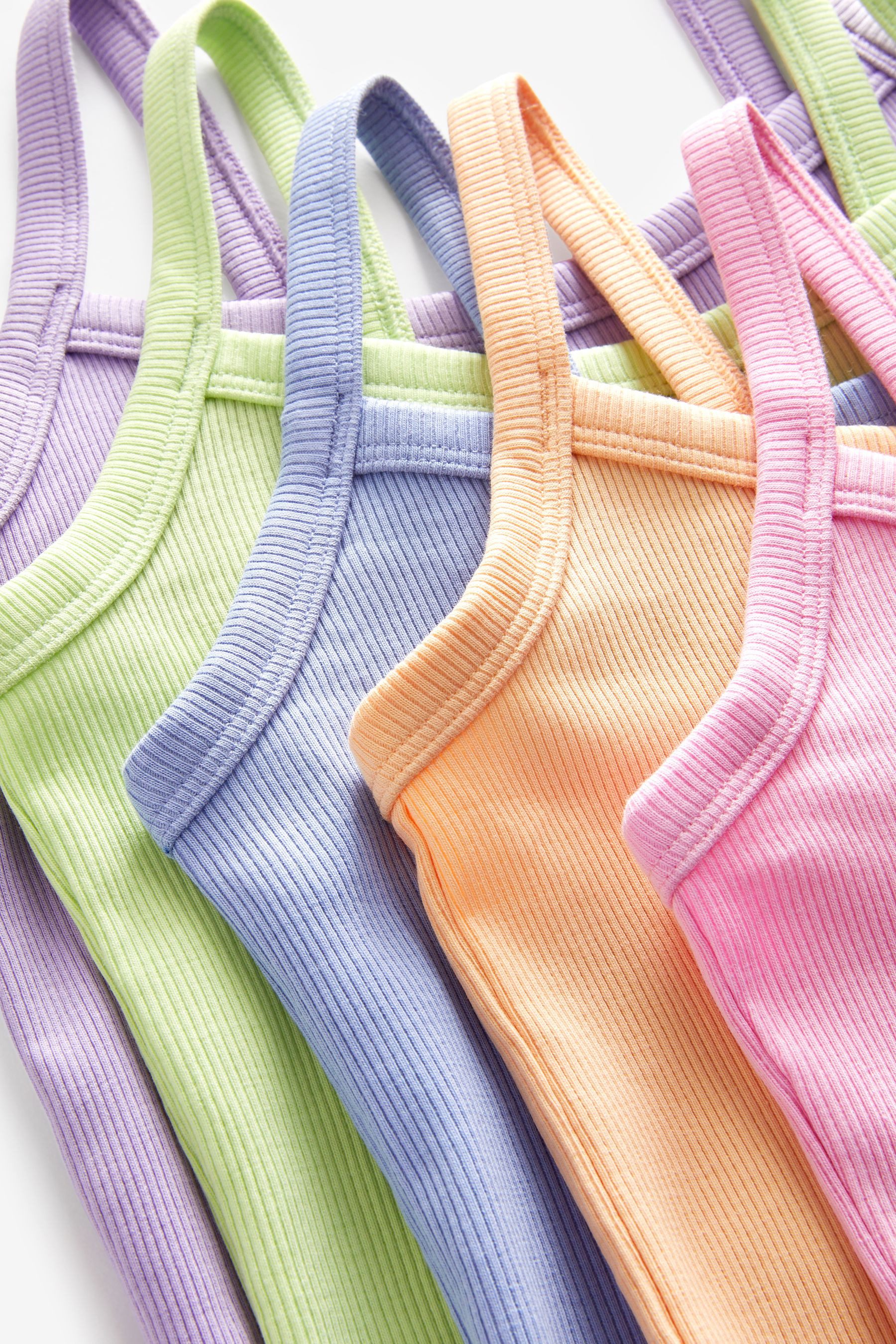 Next Unterhemd Gerippte Trägertops in Pastell im 5er-Pack (5-St)