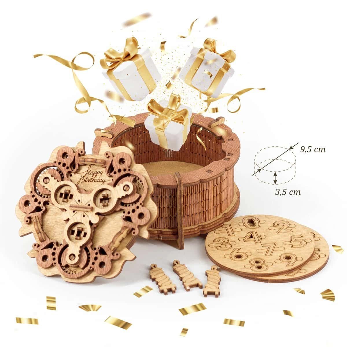 iDventure ROMBOL Denkspiele Spiel, Knobelspiel Birthday Cake Holzspiel - besondere Geschenkverpackung
