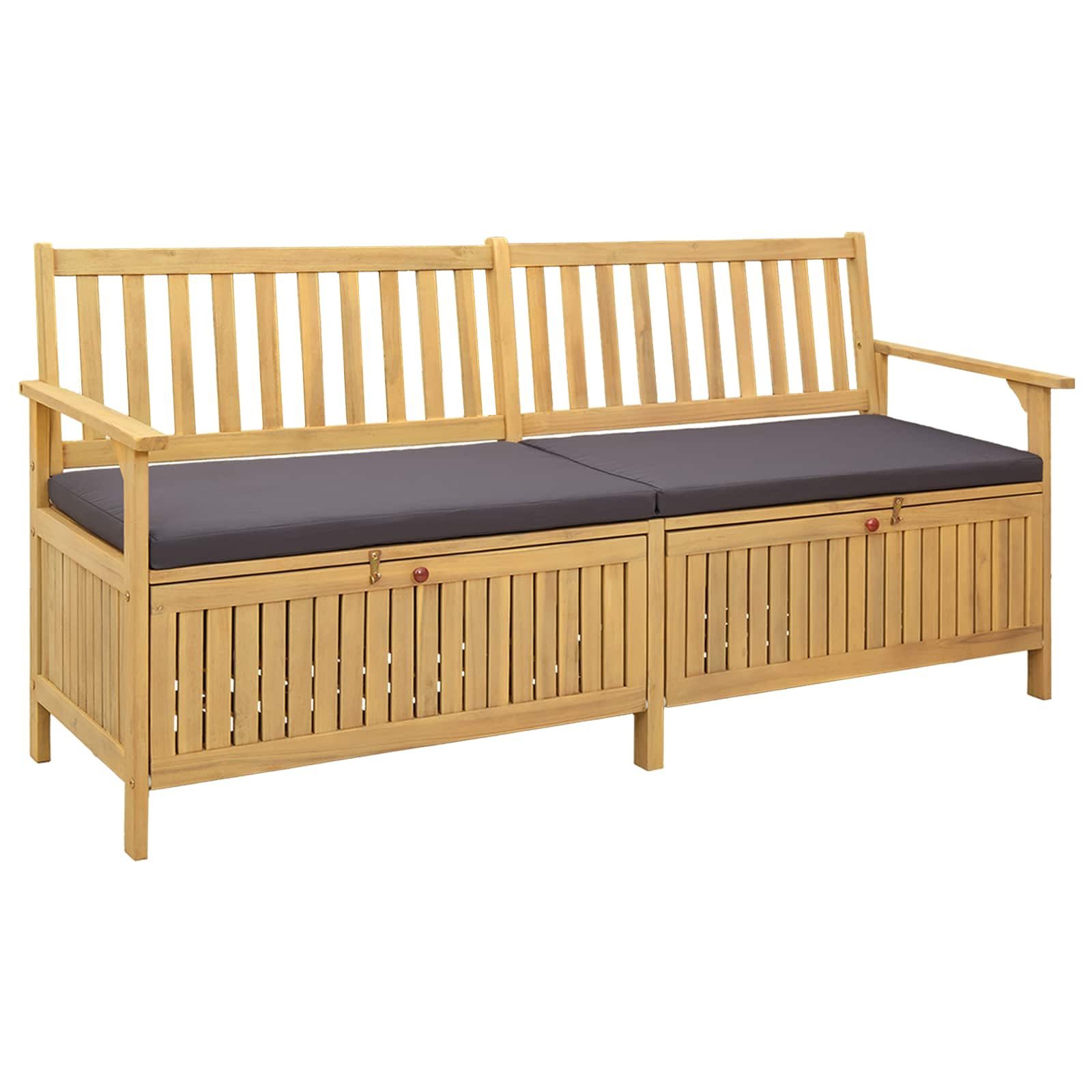 vidaXL Gartenbank Sitzbank mit Stauraum mit Kissen mit Speicher mit Tür (1-St)