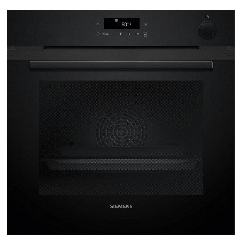 SIEMENS Dampfbackofen iQ300 HR232GEB3, mit Teleskopschienen, integrierte Heißluftfritteuse, Touchbedienung, leises schließen