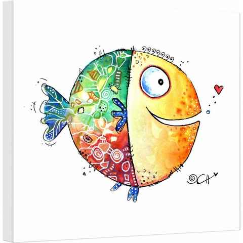 Wall-Art Leinwandbild Hagenmeyer - Happy Fish, 40/40 cm