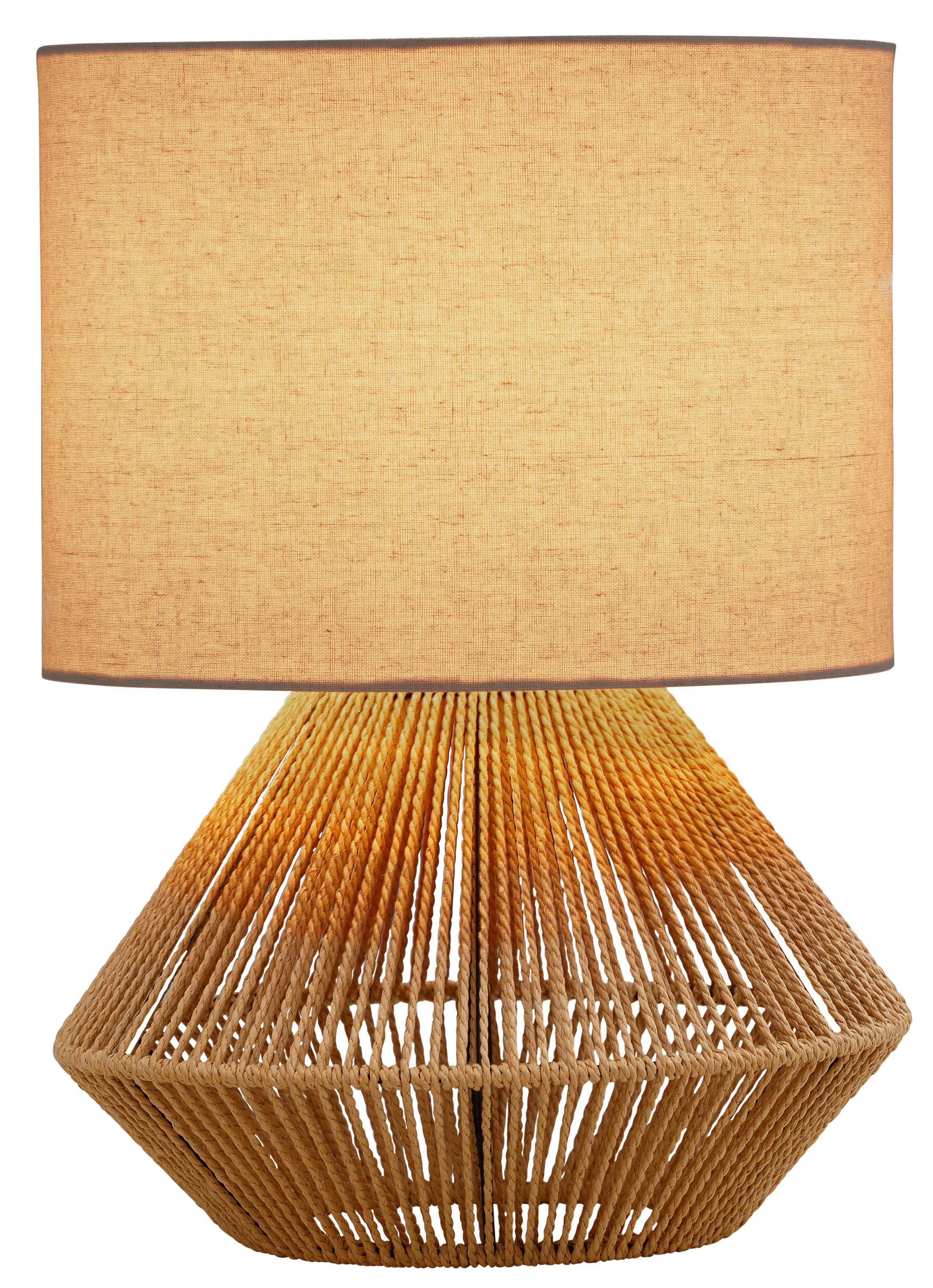 Watt ohne Leinenschirm Lena Schnur, Tischleuchte Leuchtmittel, Zuri, max. LeGer mit für Tischlampe Leuchtmittel 40 / Geeignet beige, Sisal E27 Home - Stoff - Gercke by