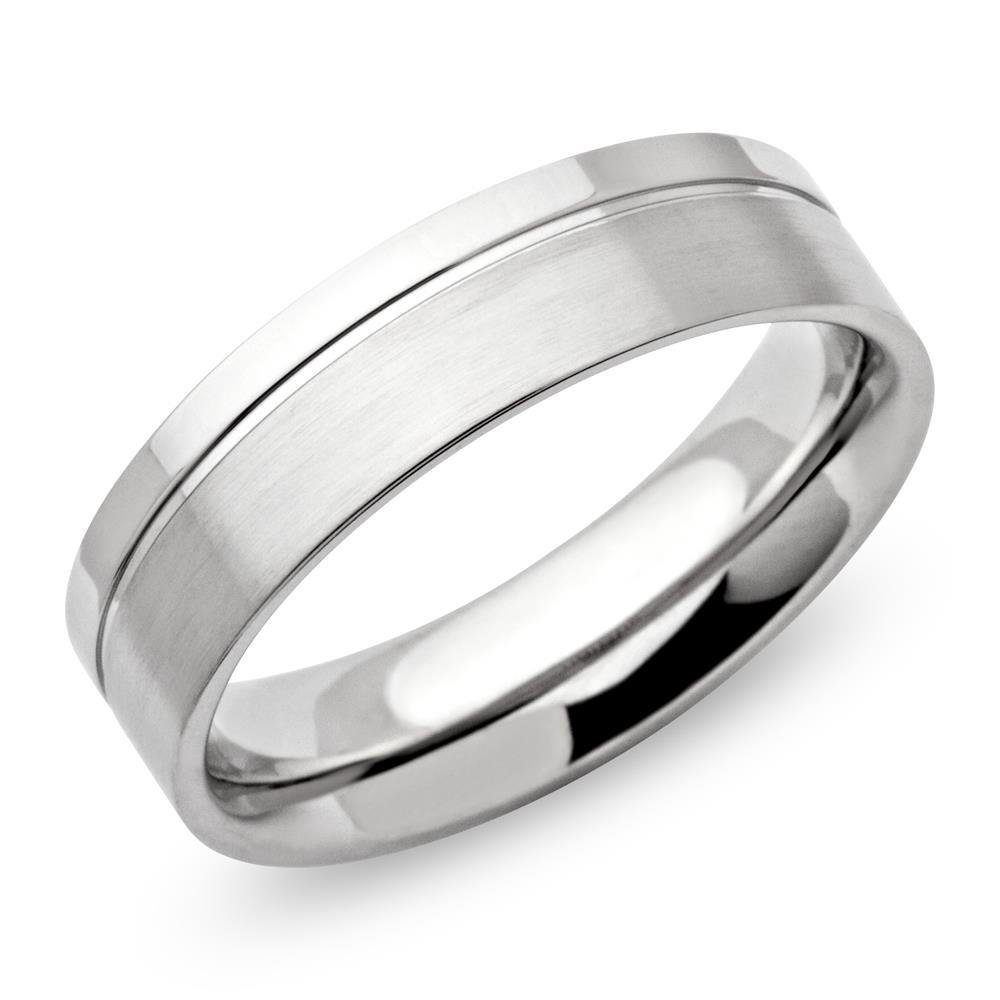Fingerring Unique Edelstahlring matt/teilpoliert 6mm Glanzrille R9113