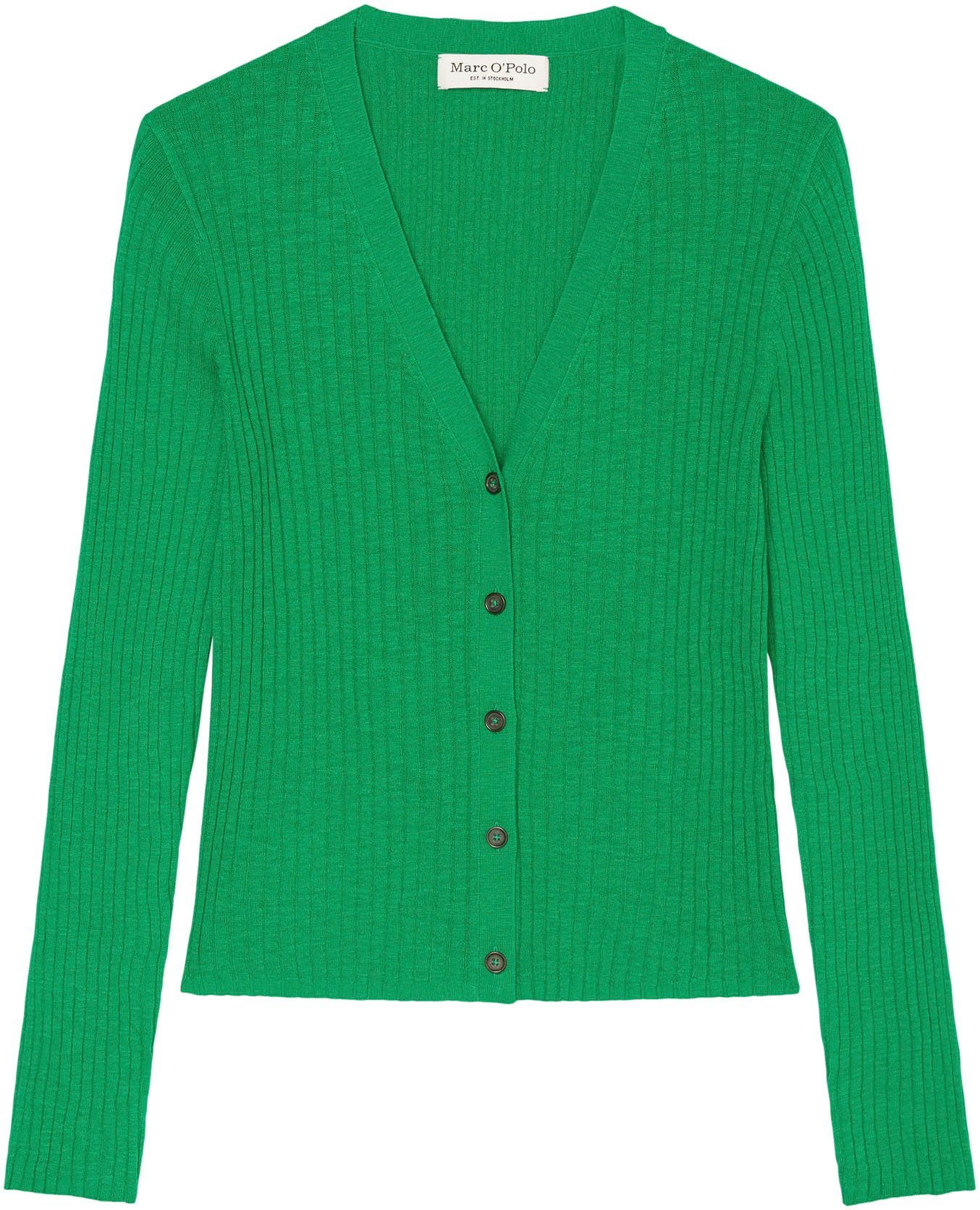 Rippstrick grün im Marc O'Polo Strickjacke formschönen