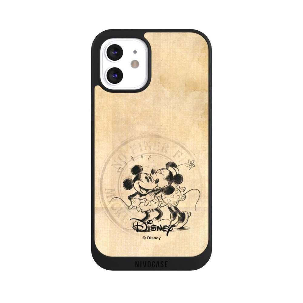 NIVOCASE Handyhülle Mickey Mouse Minnie Mouse Vintage Minnie&Mickey, Apple iPhone 12 Handyhülle Hülle NIVOpure Case Schwarz