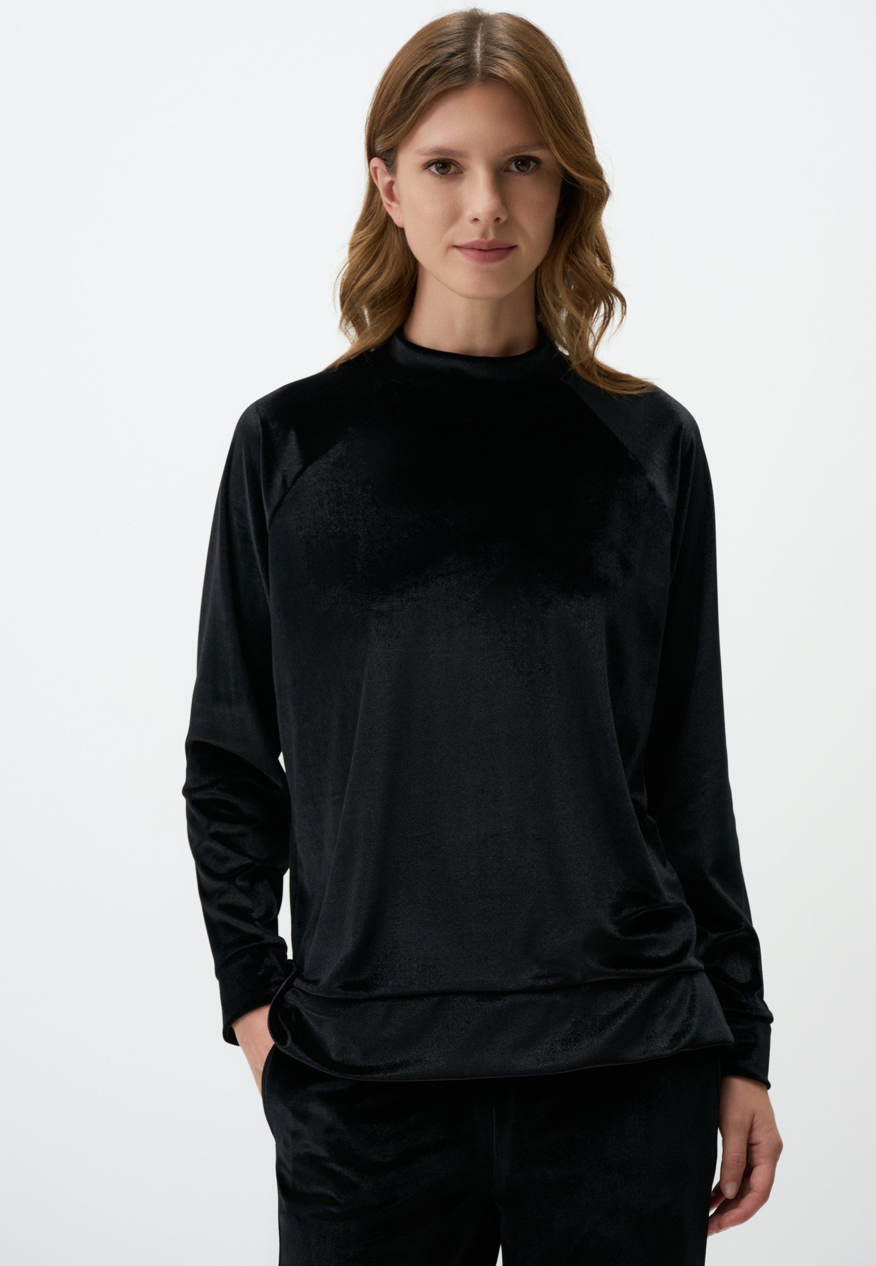 Jimmy Key Sweatshirt Rollkragen Langärmlig Samt günstig online kaufen