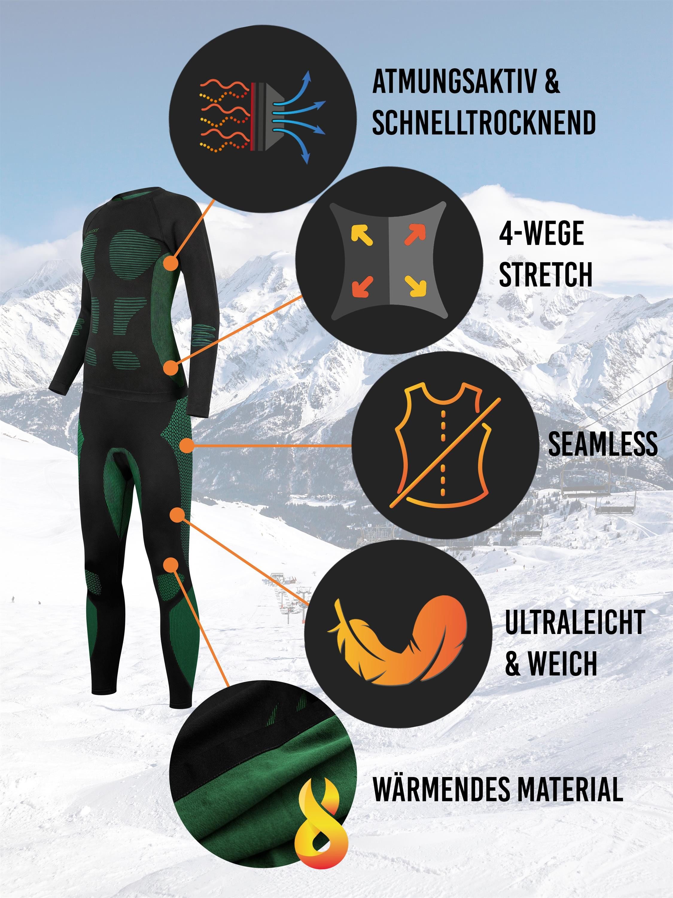 normani Funktionsunterhemd Funktionsunterwäsche Set Hemd + Hose Unisex Unis günstig online kaufen