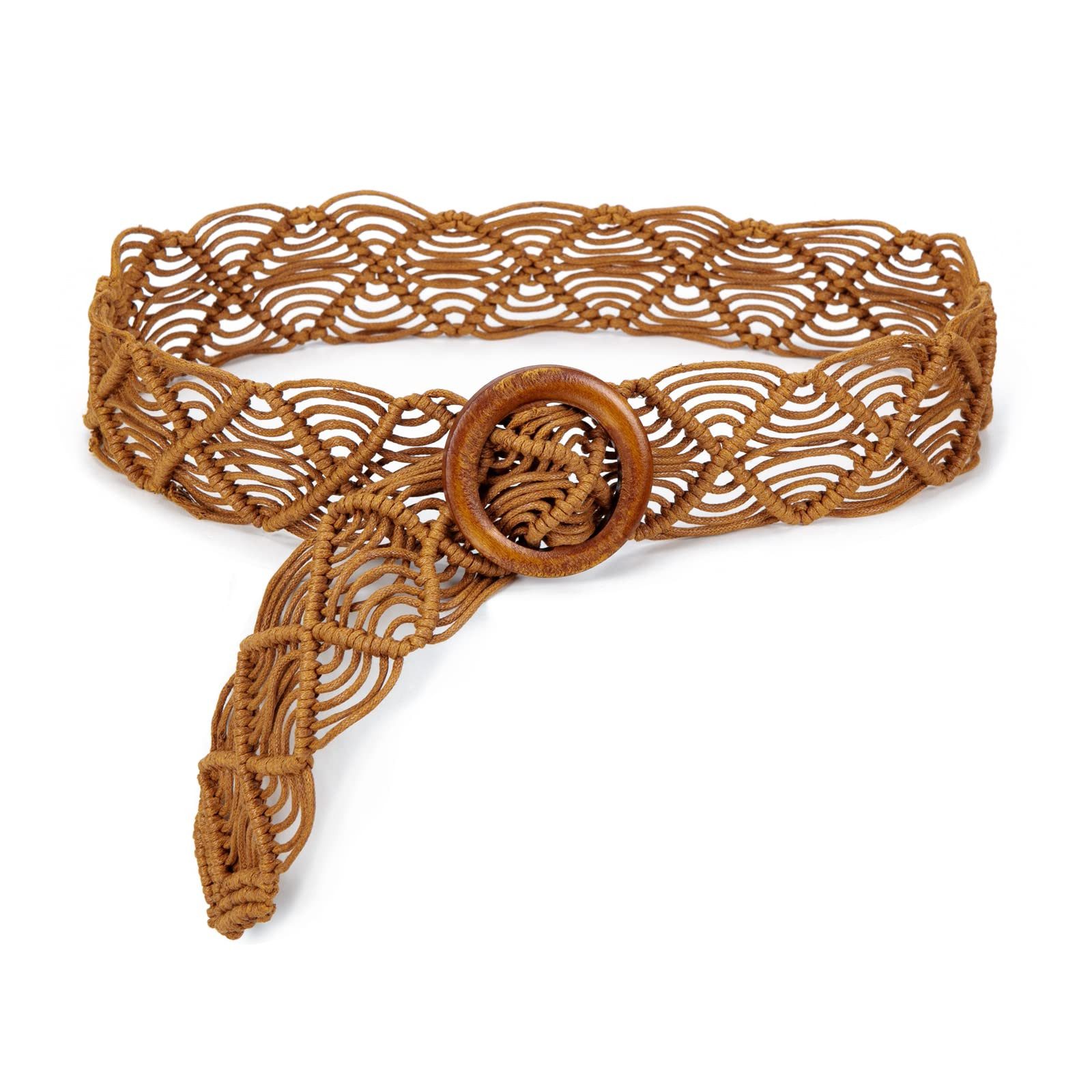 nsihing Flechtgürtel Damen Boho Geflochtener Taillengürtel, Rope Braid Hüftgürtel für Kleider & Freizeit, Vintage Gürtel für Damen