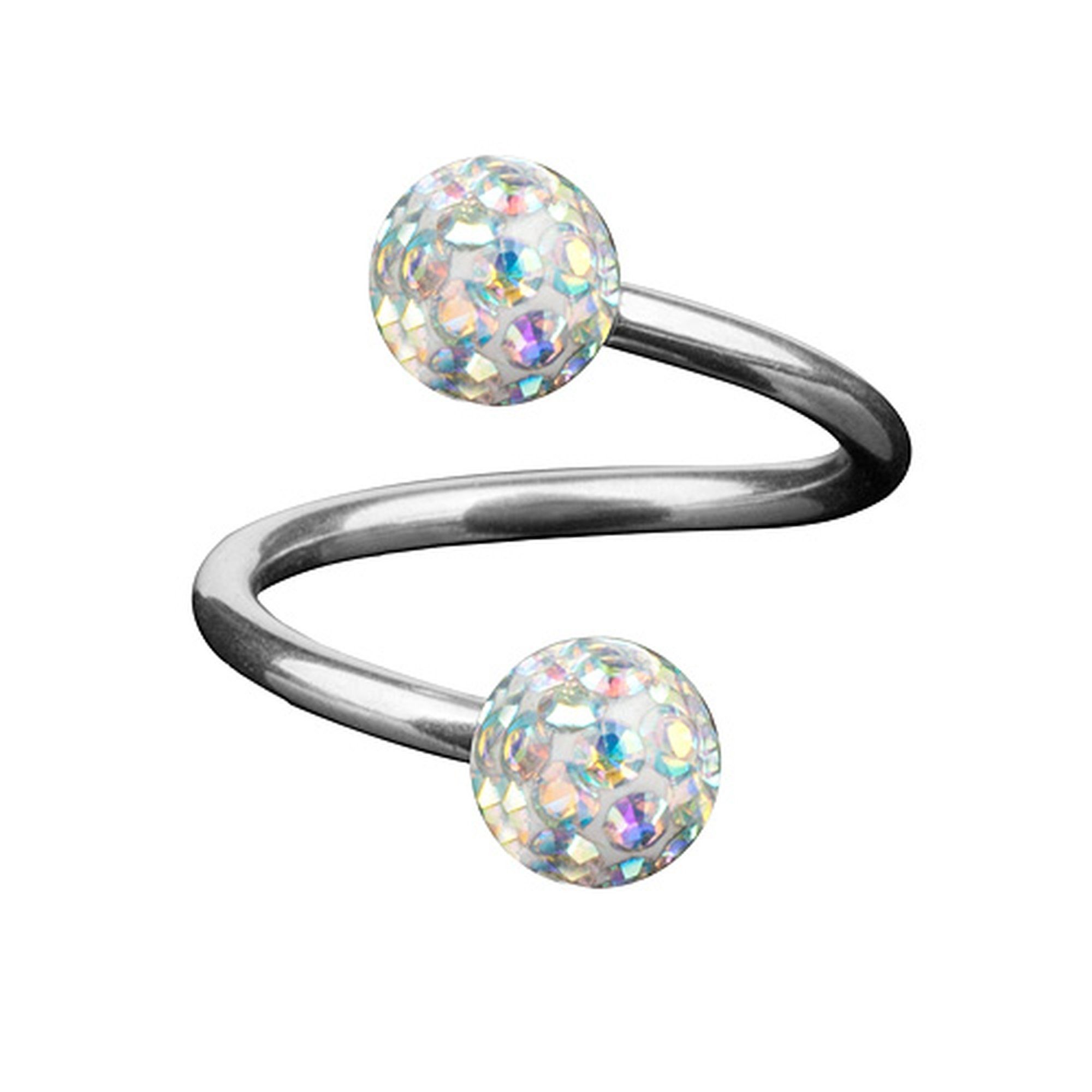 Taffstyle Piercing-Set Piercing Spirale Twist Doppel Kristall Epoxy, Lippen günstig online kaufen