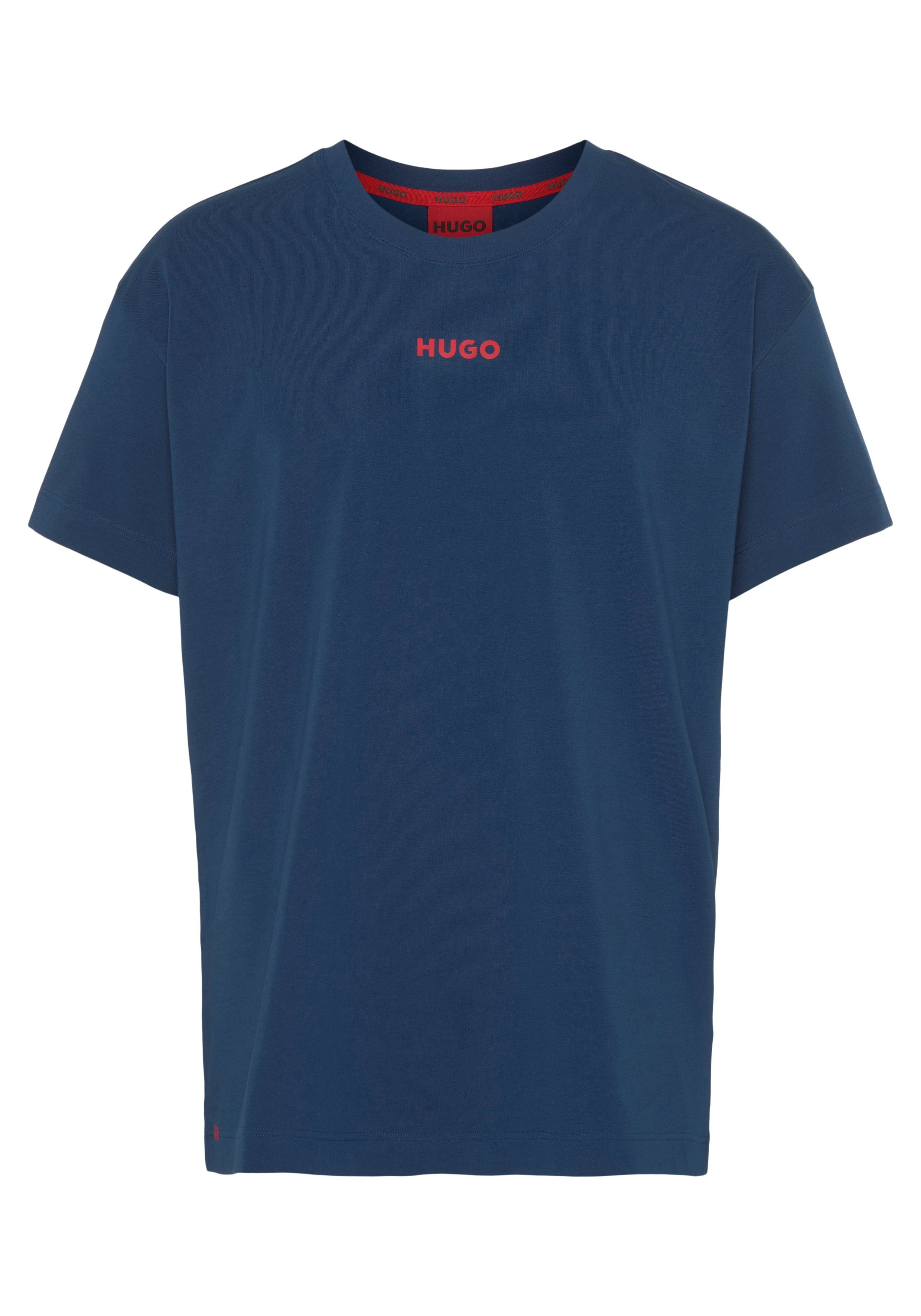 Navy mit HUGO T-Shirt Logoschriftzug Linked T-Shirt HUGO