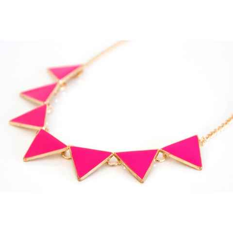 MyBeautyworld24 Statementkette Damen Statement Kette Halskette für Party Modeschmuck in rosa