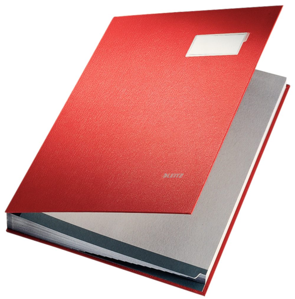 Hefter Unterschriftsmappe Überzug PP rot 20 Fächer 5700-00-25