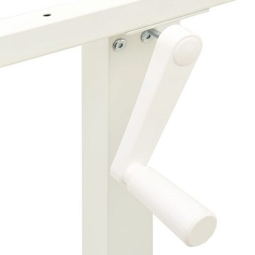 vidaXL Schreibtisch Schreibtisch-Gestell Manuell Höhenverstellbar Handkurbel Weiß