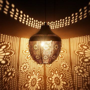 Marrakesch Orient & Mediterran Interior Deckenleuchte Orientalische Lampe Pendelleuchte Boha Schwarz 27cm