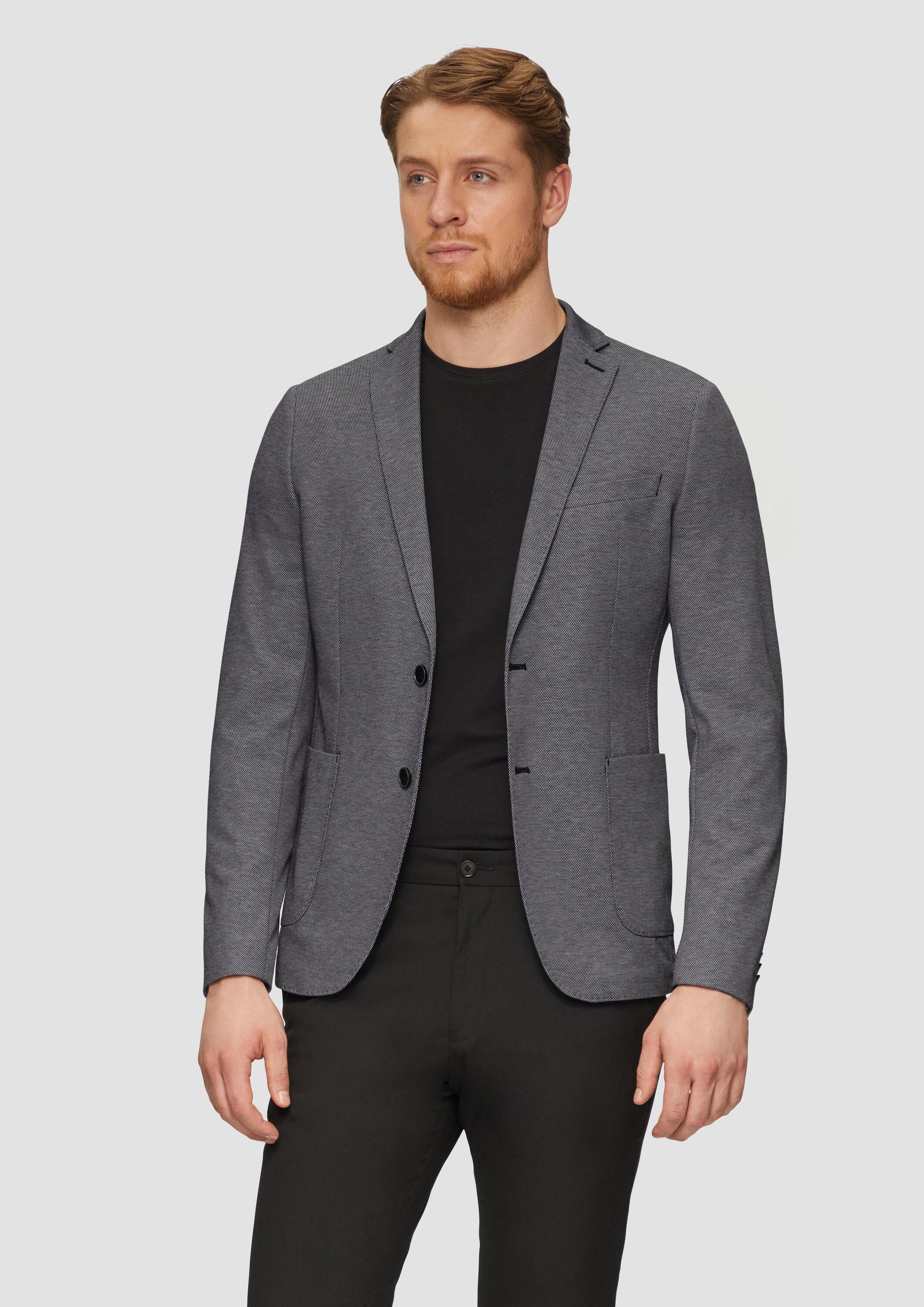 s.Oliver Sakko Indoor-Sakko S.OJOGG s.O JOGG: Anzugsakko aus Piqué-Jersey in zweifarbiger Optik