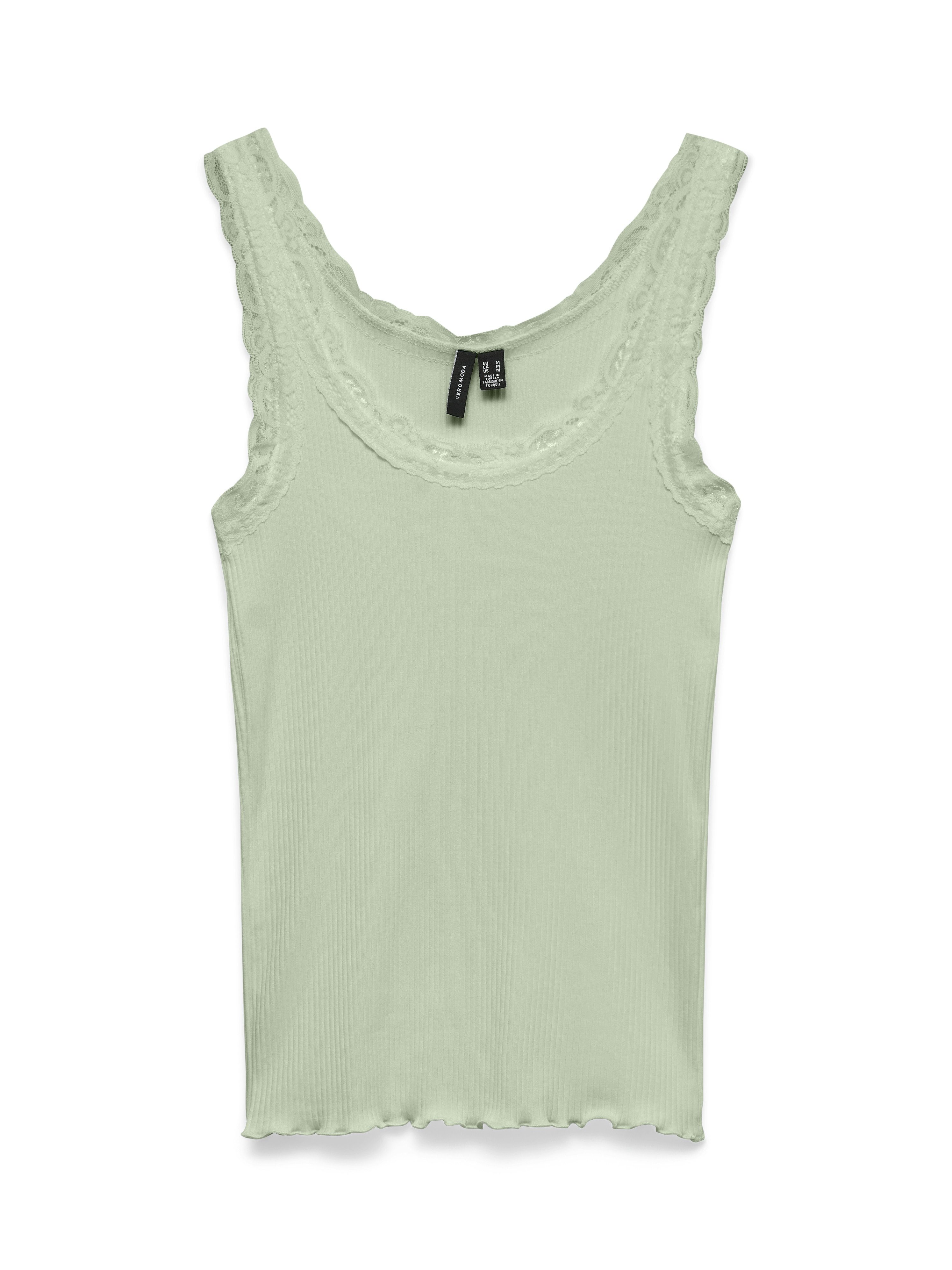Vero Moda Tanktop VMNANA LACE TANK TOP JRS NOOS Baumwollmischung