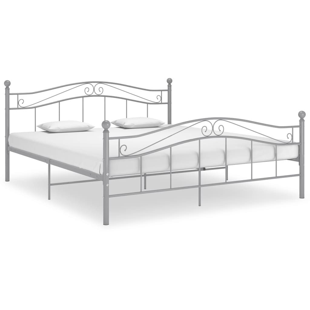 furnicato Bettgestell Doppelbett Metallbettgestell 209x147x92,5 cm Grau (1-tlg)