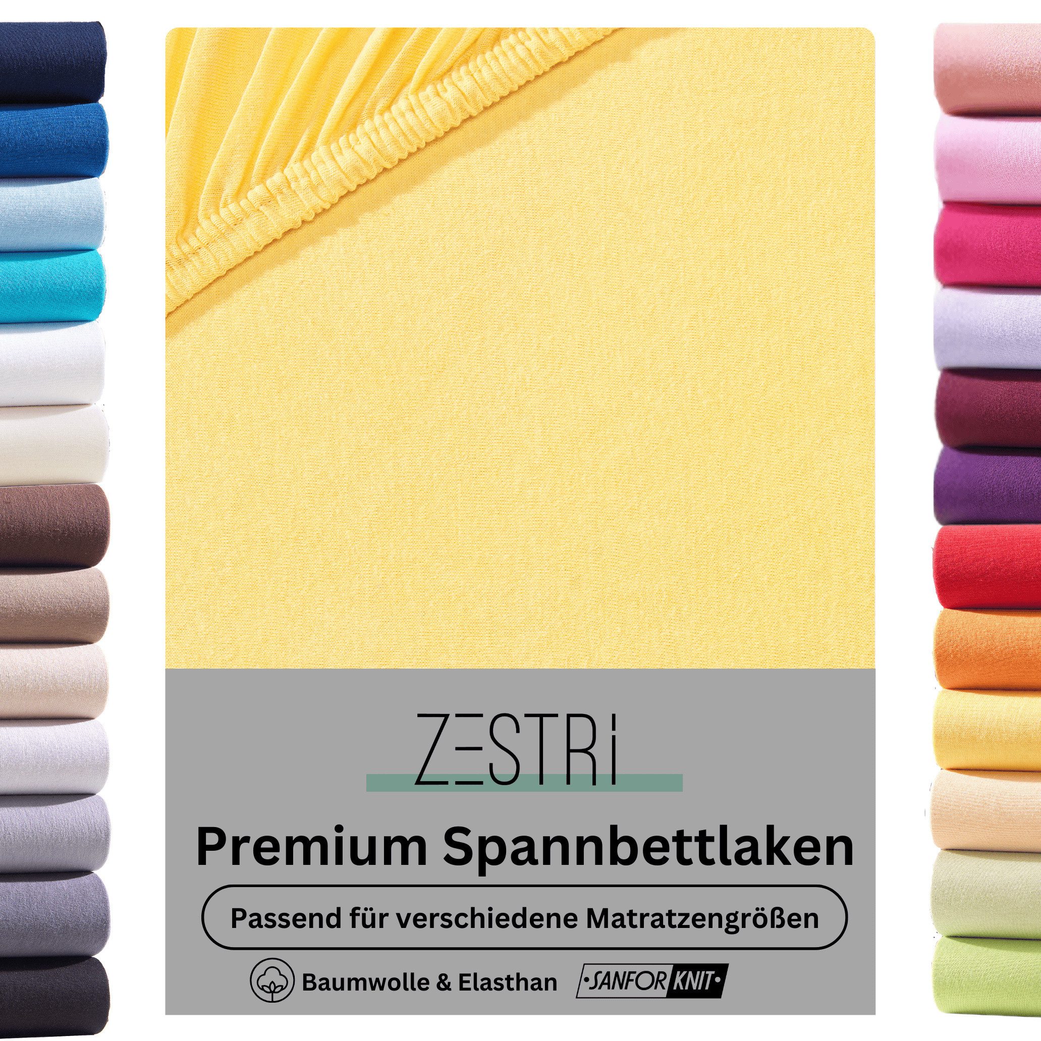 Zestri Spannbettlaken Jersey für normale Matratzen, Boxspringbett, Wasserbe günstig online kaufen