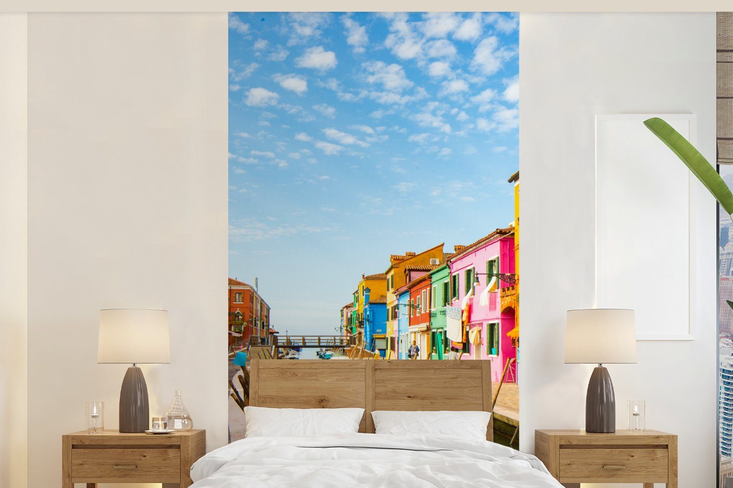 MuchoWow Fototapete Italien - Häuser - Farben, Matt, bedruckt, (2 St), Vliestapete für Wohnzimmer Schlafzimmer Küche, Fototapete