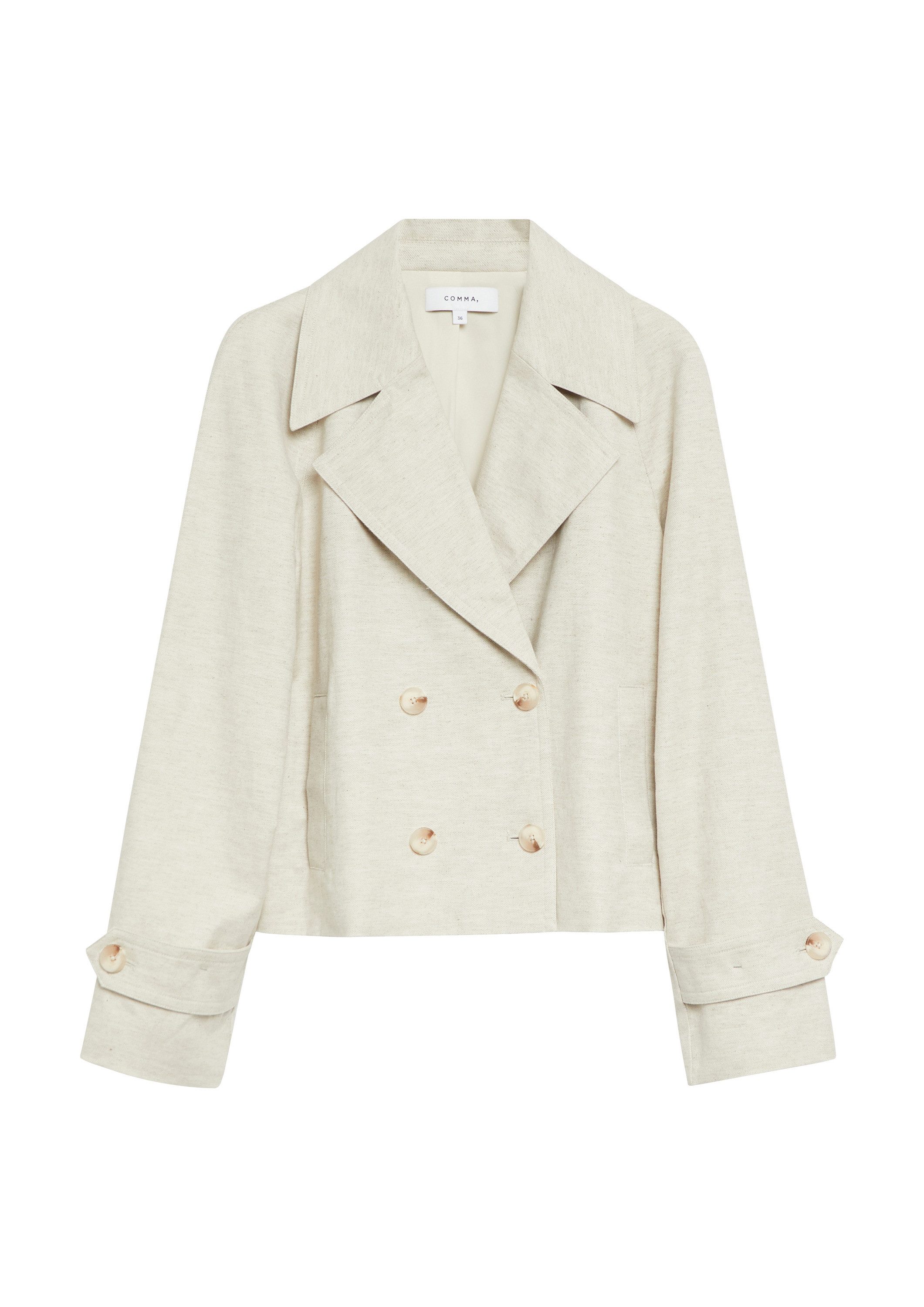 comma Funktionsjacke Indoor-Jacke Kurztrench aus Leinenmix