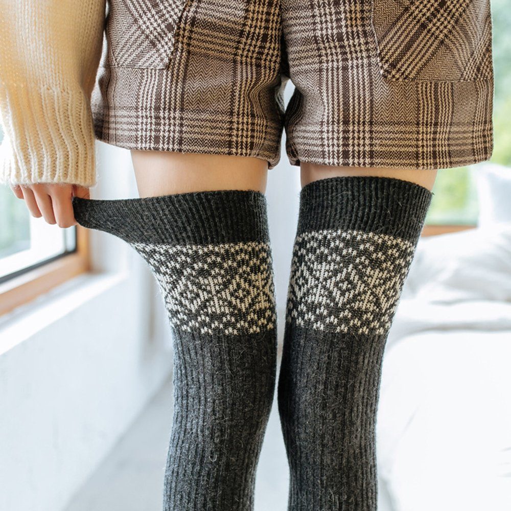 Beinlinge dem Beinstulpen Hohe (1-Paar, Hohe Socken Stiefel über Extra Knie lange Oberschenkel Baumwolle SCOHEAD Baumwolle Strümpfe)