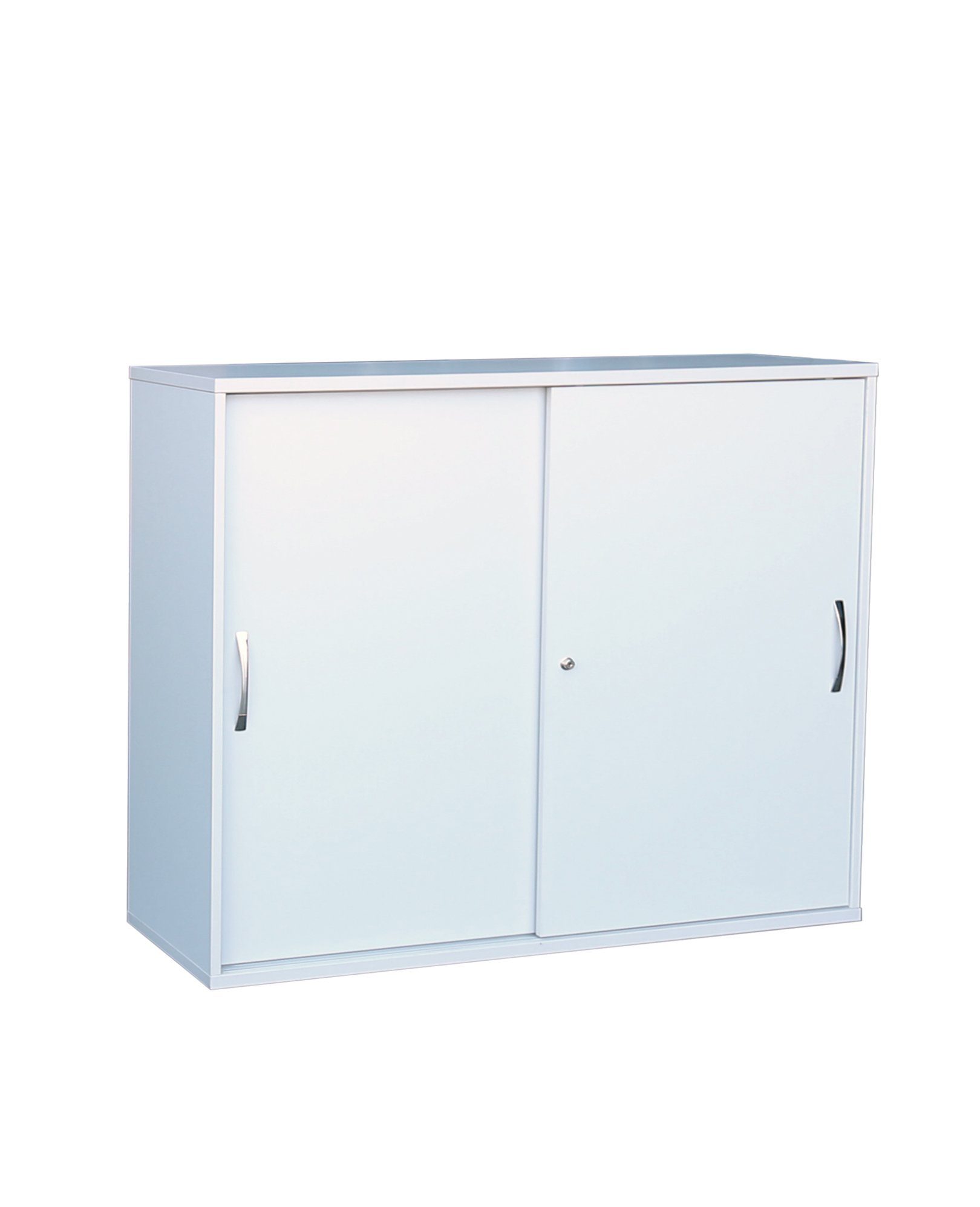Steelboxx Schiebetürenschrank Schiebetürenschrank ECO - 1 Fachboden - 1,5 OH - 730 x 1204 x 400 mm (1-St) Schlüssel