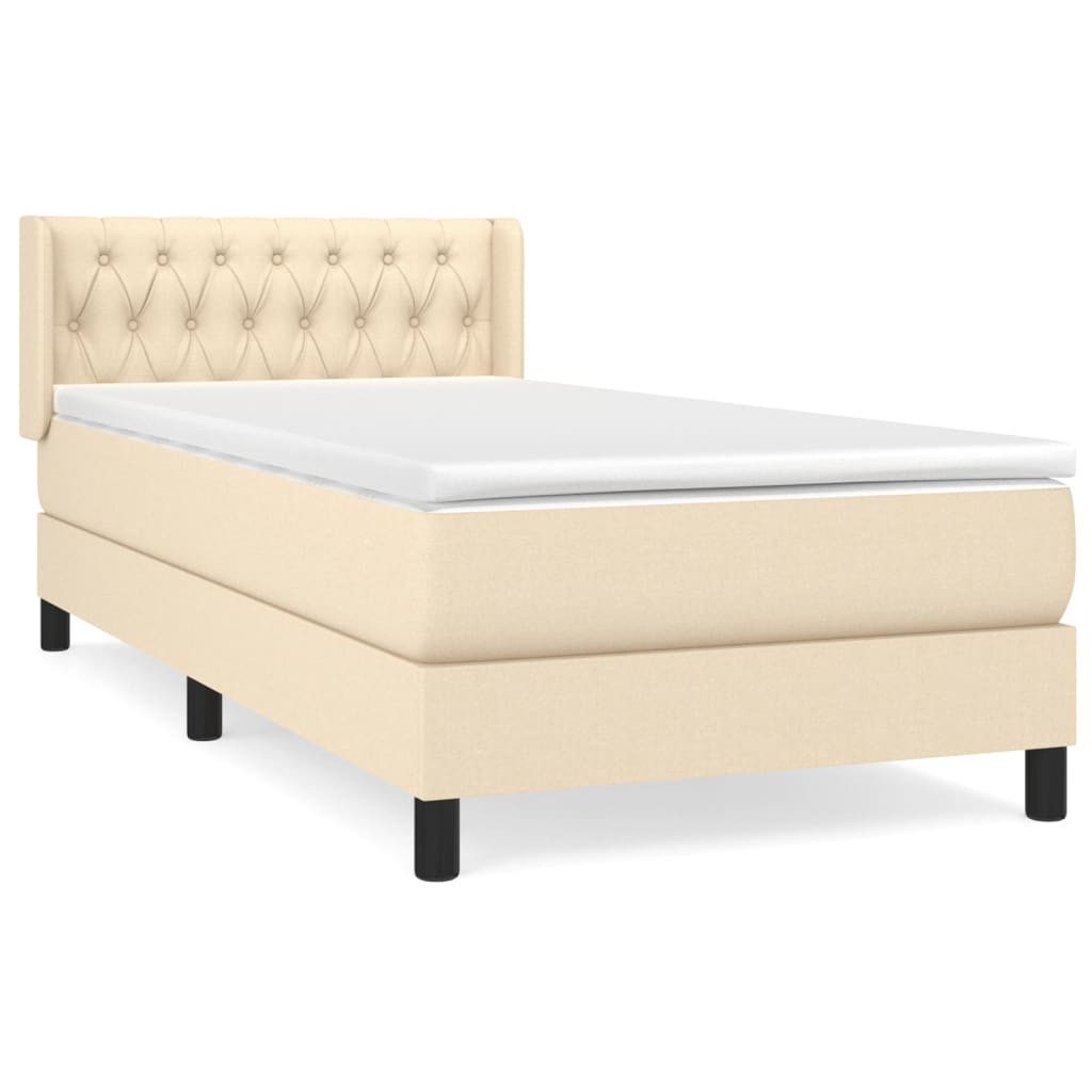 vidaXL Bett Boxspringbett mit Matratze Creme günstig online kaufen