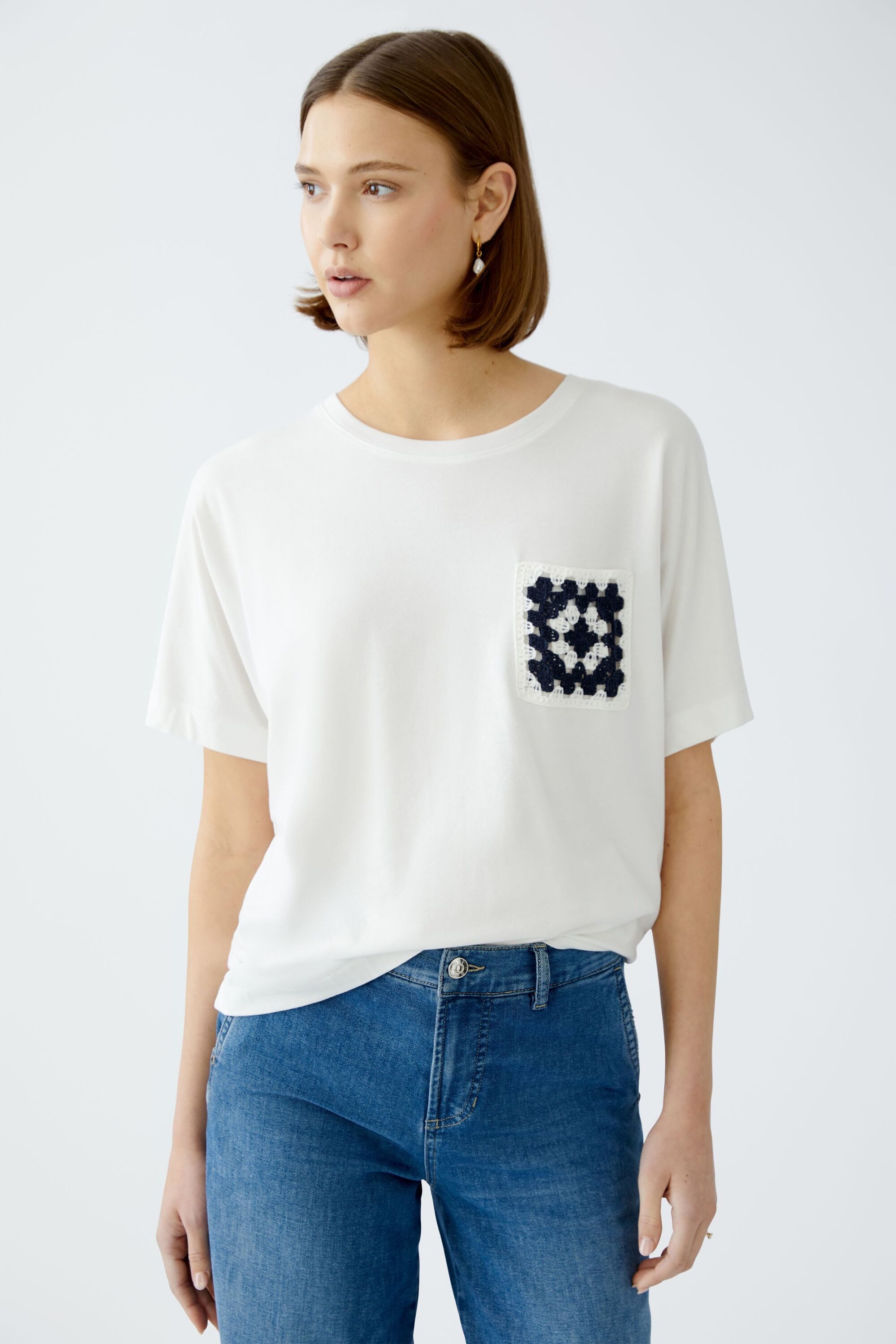 Oui T-Shirt T-Shirt Baumwoll-Modalmischung günstig online kaufen