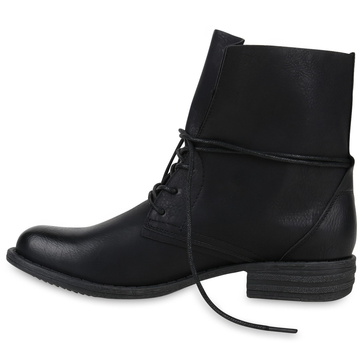 VAN HILL 71380 Schnürstiefelette Damen Stiefeletten Schnürstiefeletten Leder-Optik Boots Basic