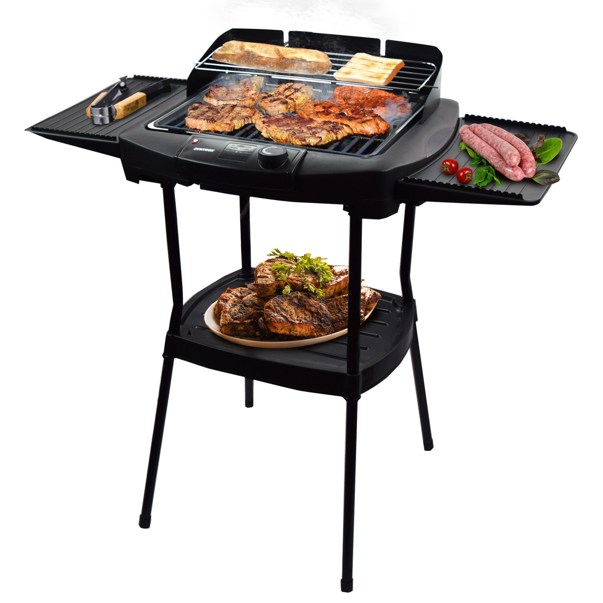 Syntrox Germany Elektro-Standgrill Elektrischer Standgrill, 2200 W