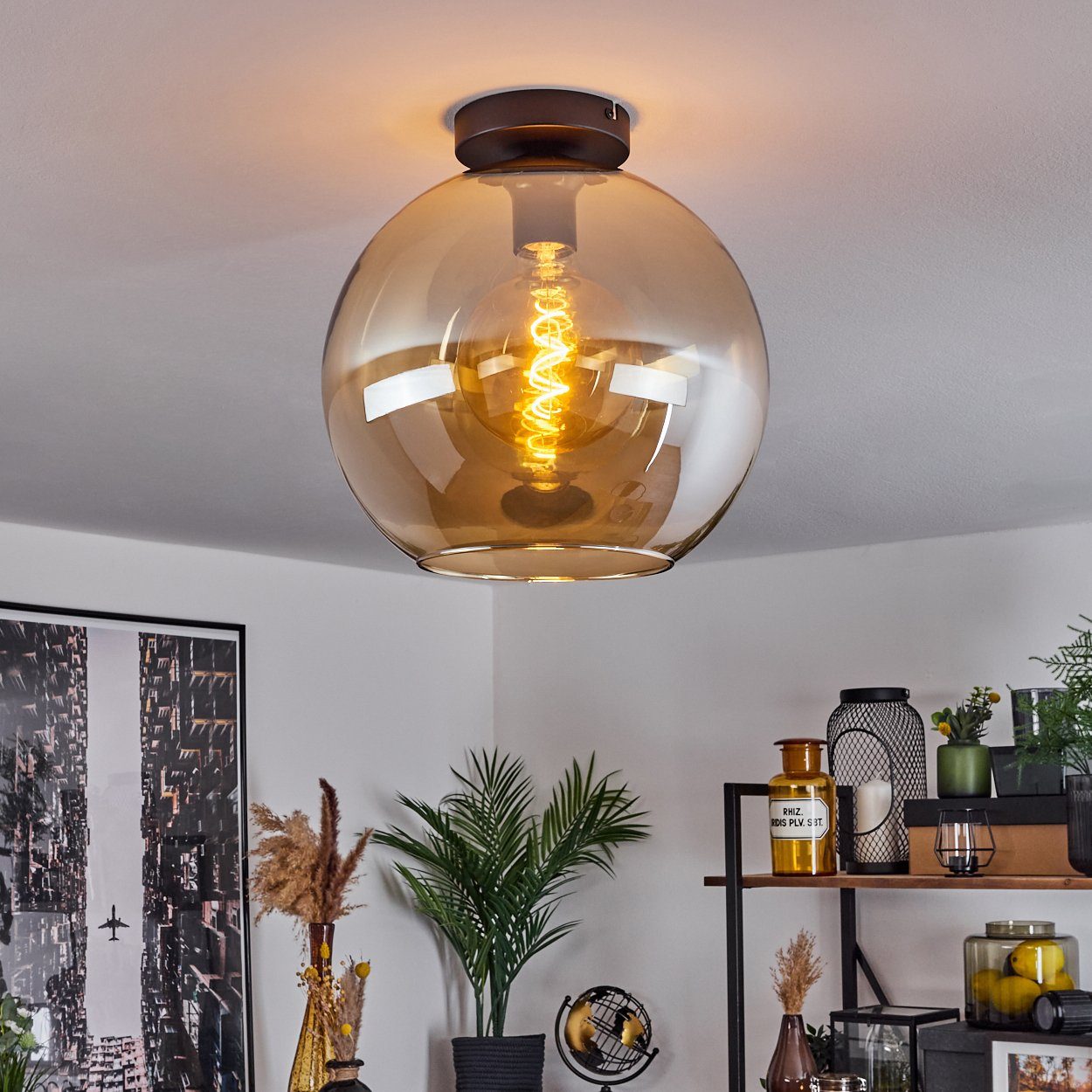 hofstein Deckenleuchte »Cesaro« Deckenlampe aus Metall/Glas günstig online kaufen