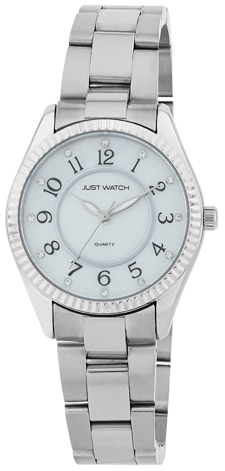 JUST WATCH Quarzuhr Lunaria Damenuhr, Edelstahlarmband, Simili, Quarz, modern, 32 mm
