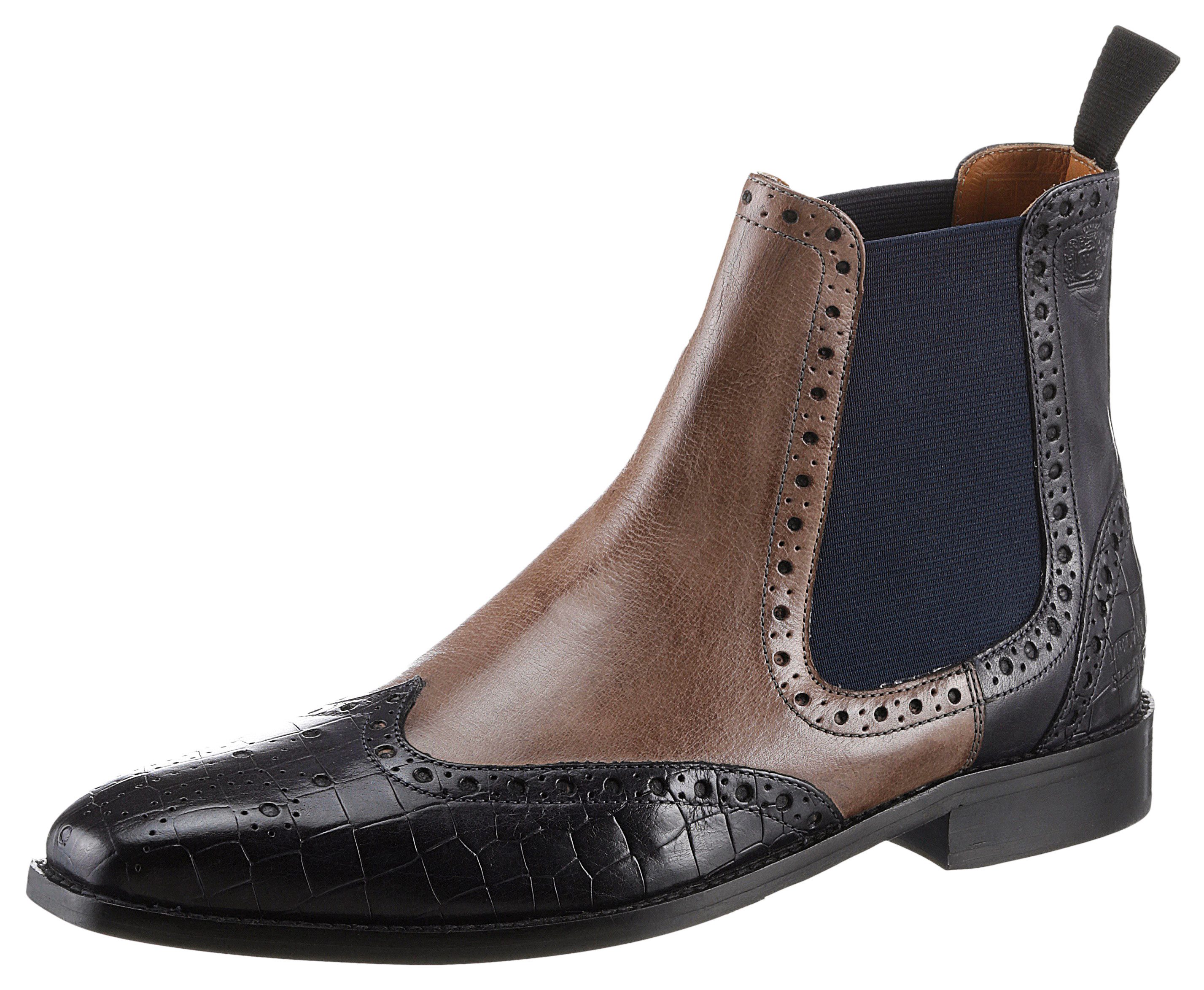 Melvin & Hamilton Martin 5 - vegetabil gegerbt Chelseaboots Budapester, Anzugschuh, Business Schuh mit feiner Lochung
