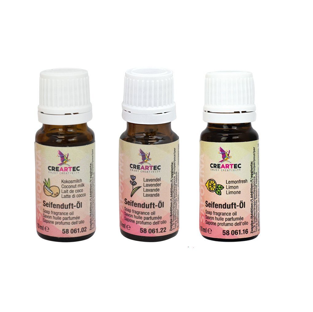 CREARTEC Seifenduftöl 3er Set Sommer - 30ml, je 10ml - für duftende Seife - Made in Germany