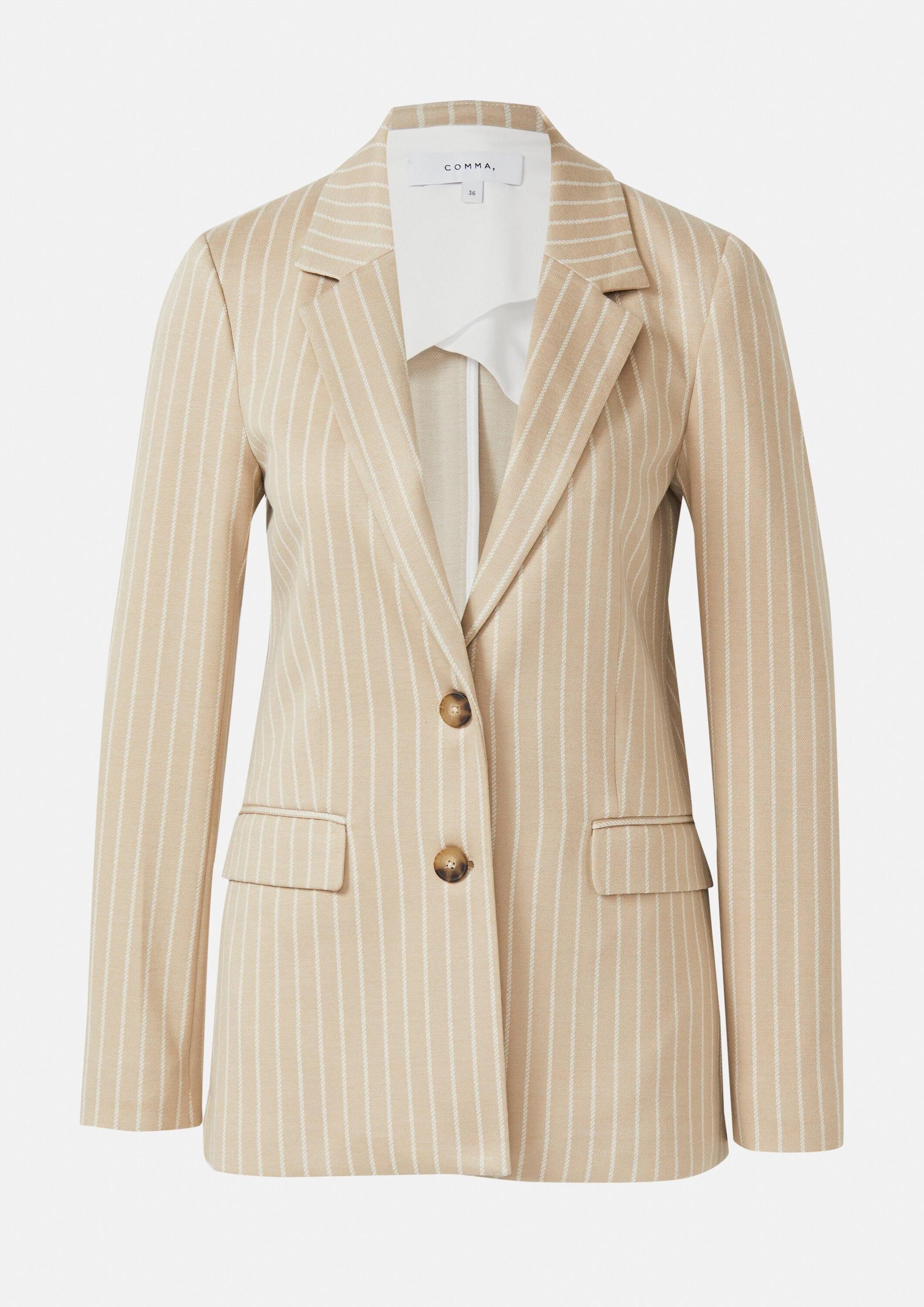comma Jackenblazer Indoor-Blazer Jersey-Blazer mit Nadelstreifen