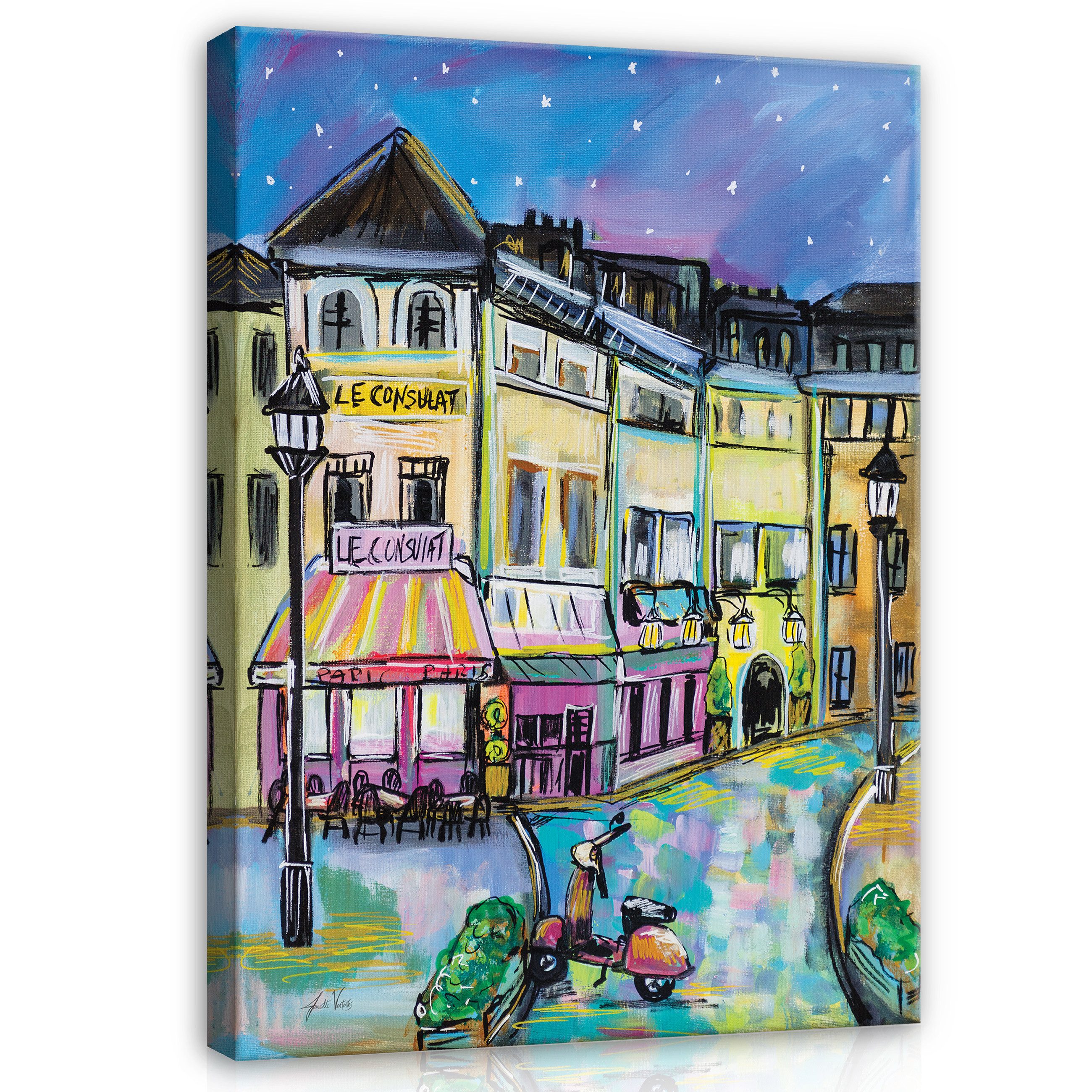 Leinwandbild Paris Kunst Art Abstrakt Stadt Modern Wandbilder Wand Deko XXL Bilder