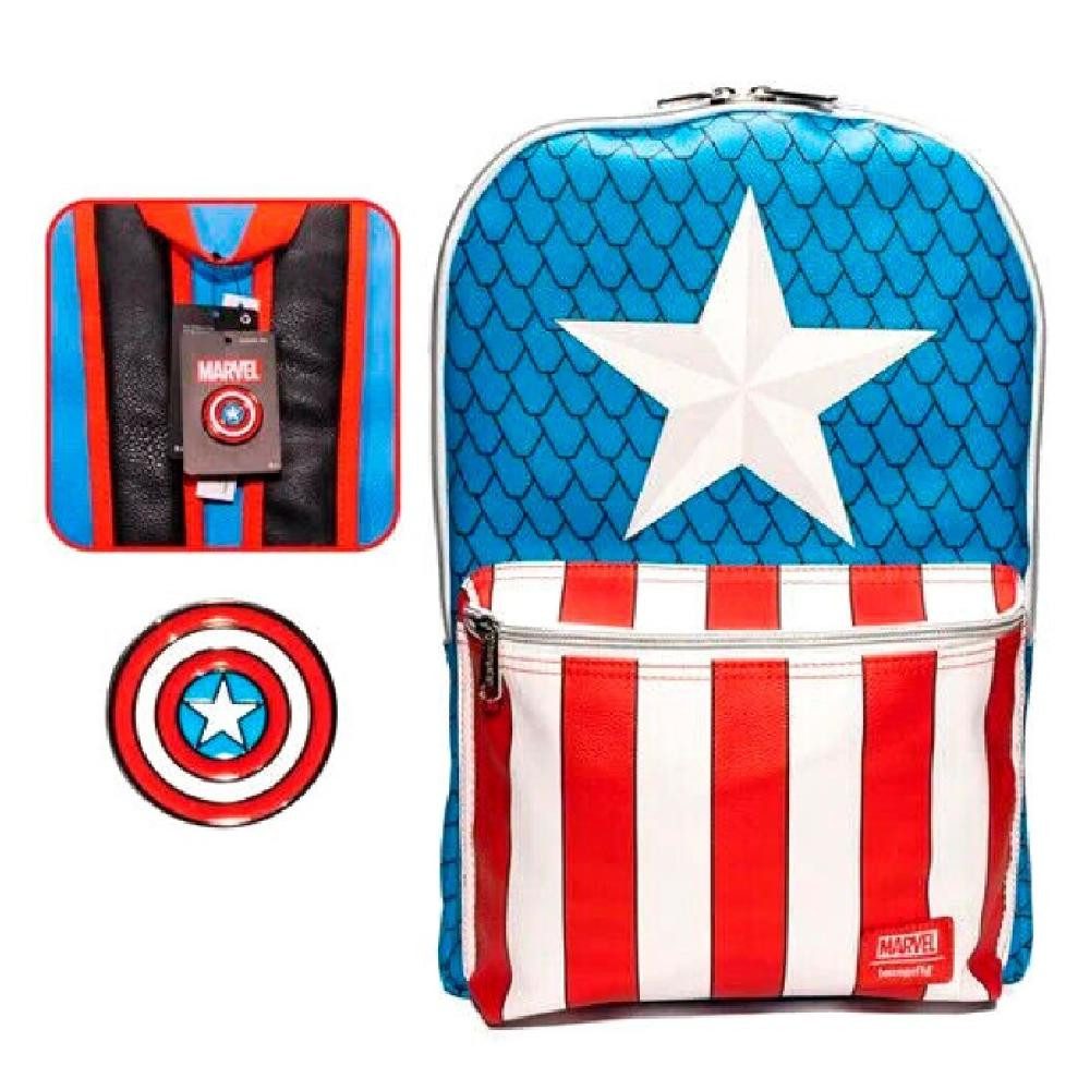 Loungefly Merchandise-Figur Marvel Captain America Rucksack with pin 45cm